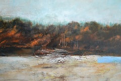 „Am Rande der Erinnerung“. Lyrische Abstraktion, Mischtechnik auf Leinwand, 82 × 101 cm