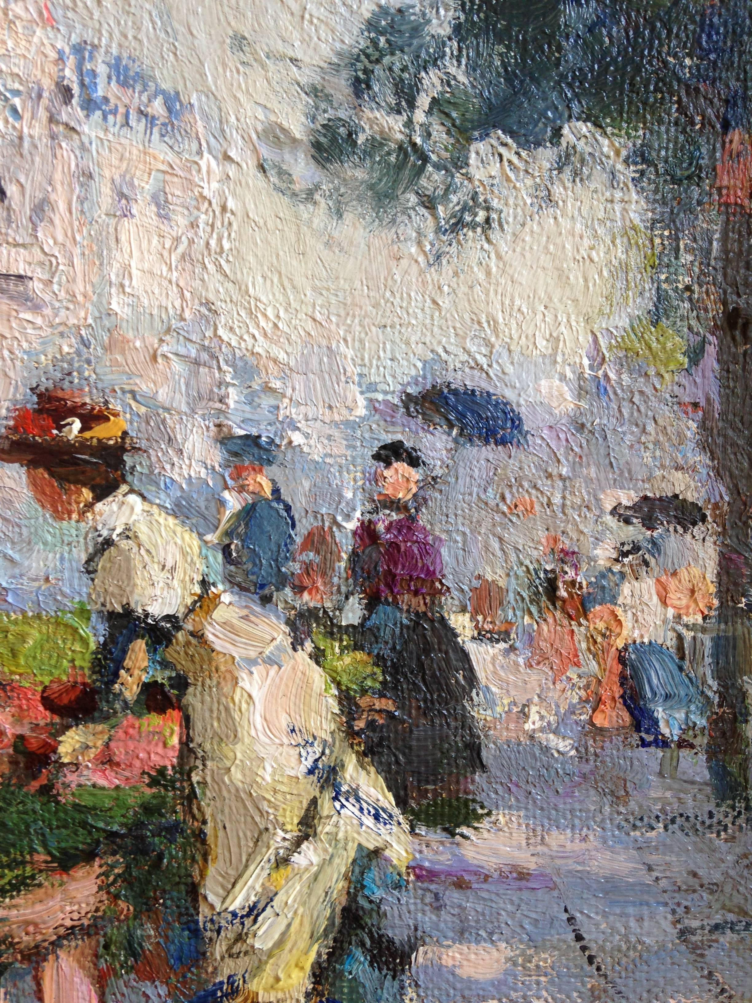 Hübsche Szene von Paris in der Art der Impressionisten.
Maße der Leinwand: 41 cm x 33 cm
Der Verkaufspreis beinhaltet den Rahmen mit einer Größe von 60 cm x 53 cm x 5 cm

Valery Sekret wurde  jahrgang 1950
Er studierte von 1967 bis 1973 Bildende