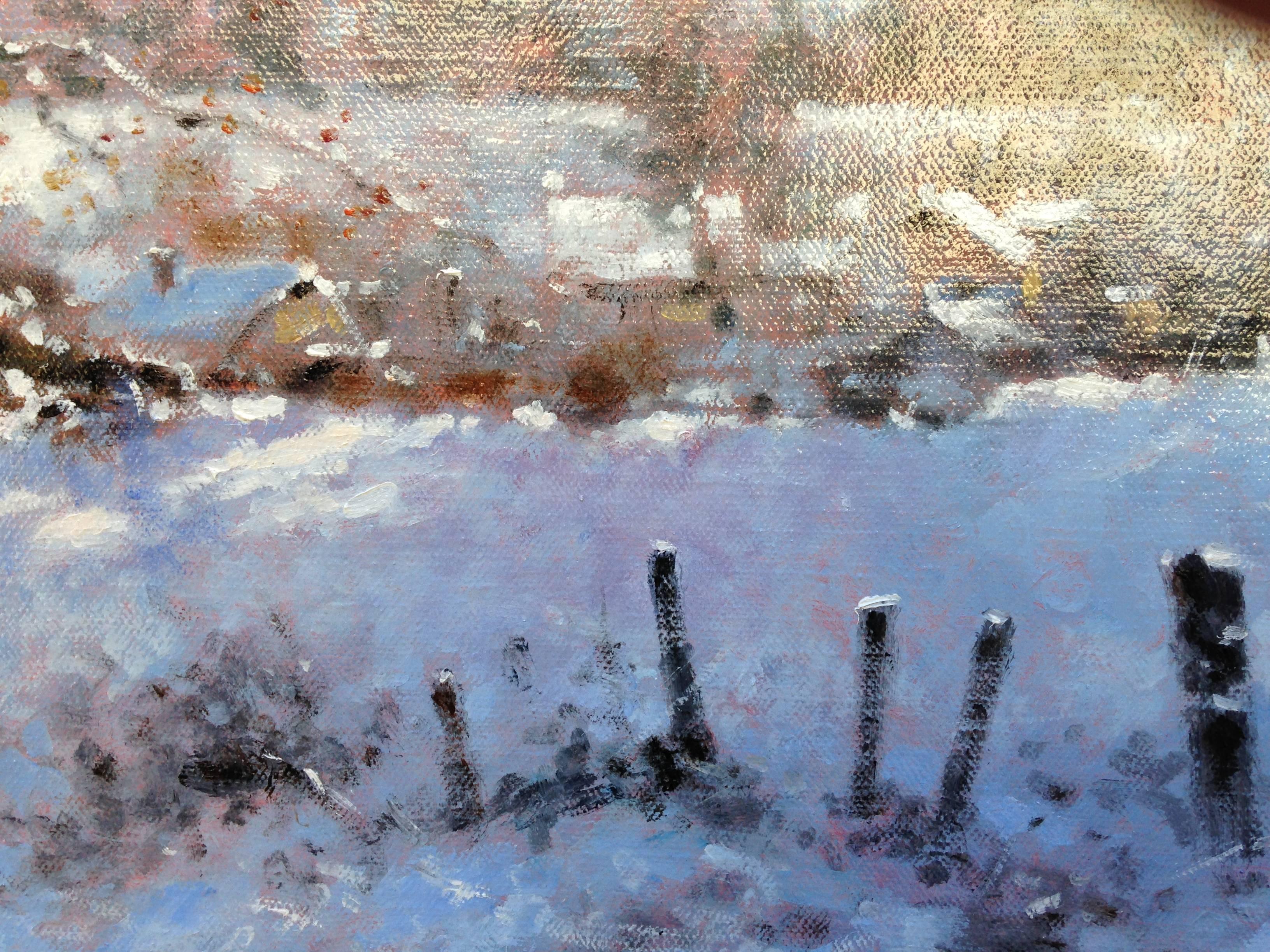 Snow landscape - Painting by David Garcia