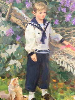 Les enfants et les chats, Oil on Canvas by Vladimir Goussev
