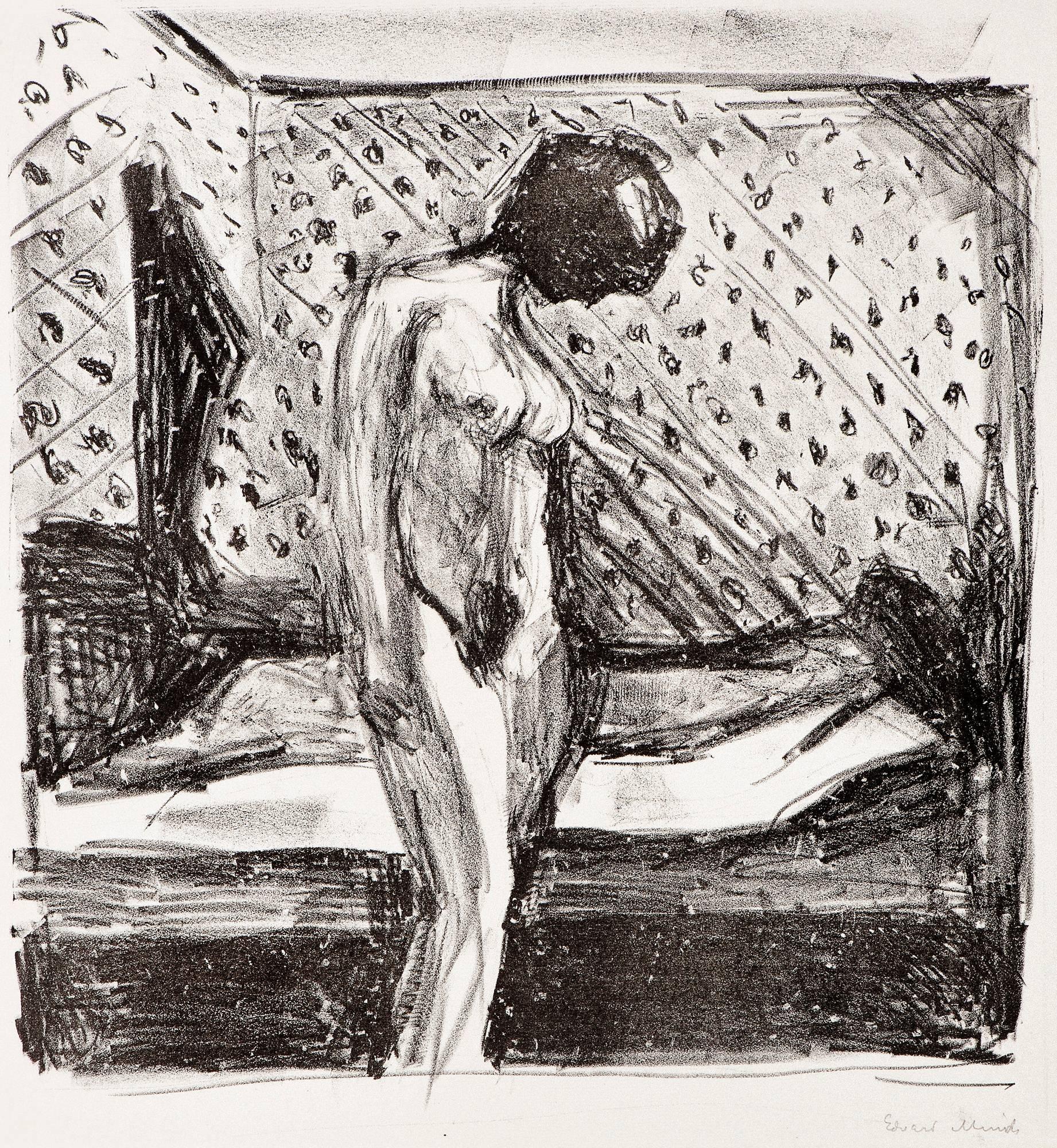 Gråtende ung kvinne ved sengen (Weeping Young Woman by the Bed) (Woll 713)