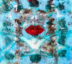 Atrap mariposas, pintura, polvo de diamante y purpurina sobre papel washi japonés
