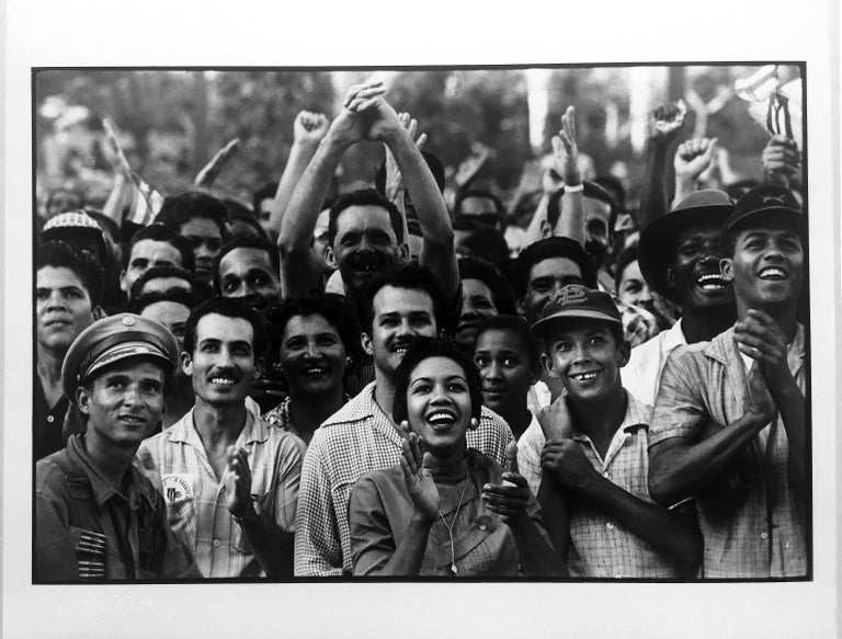 Waiting for Fidel Castro, Havana, Photographs of Cuba 1950s - Black Black and White Photograph by Burt Glinn