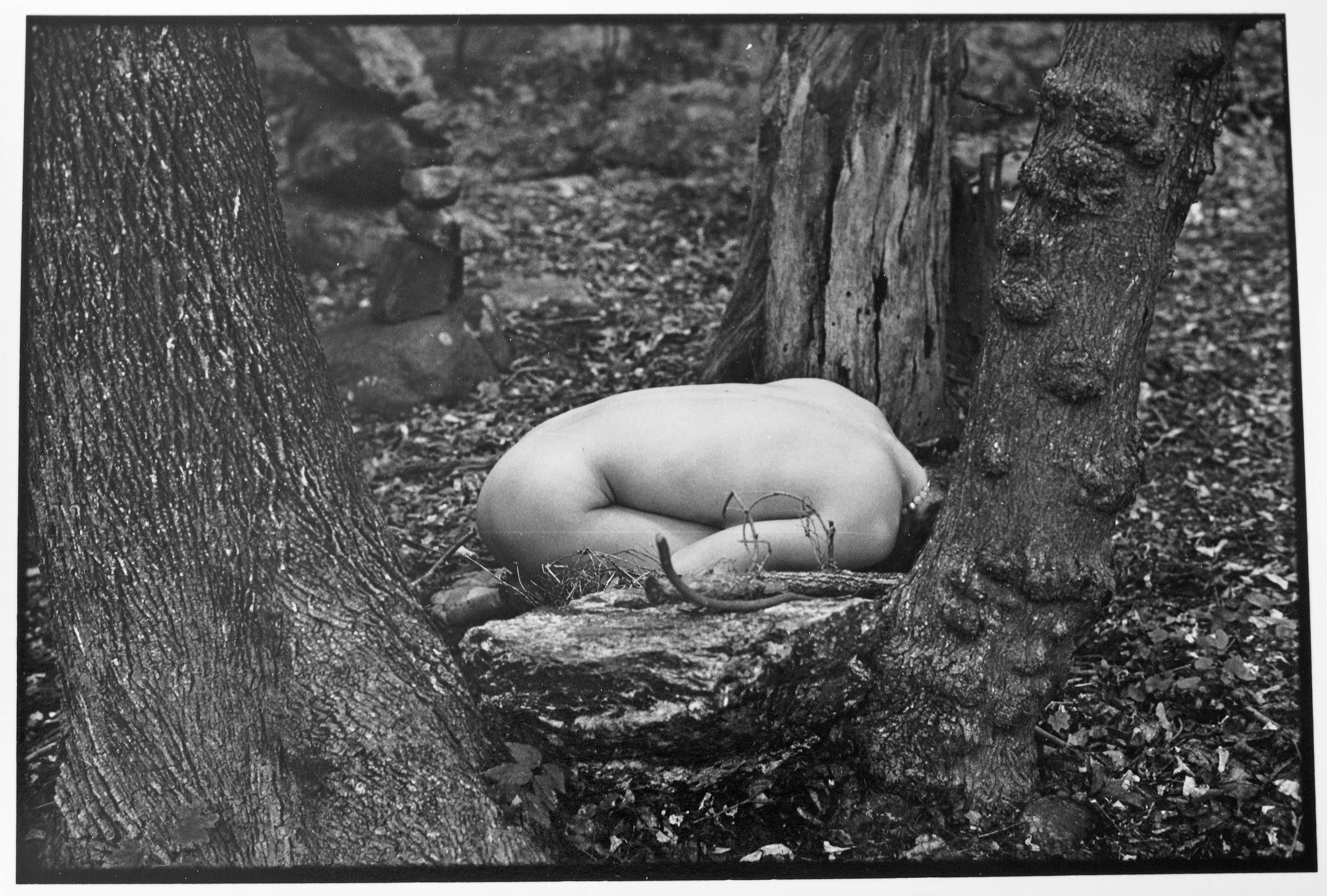 Kate #5, Vintage Black and White Photograph of Nude in the Forest