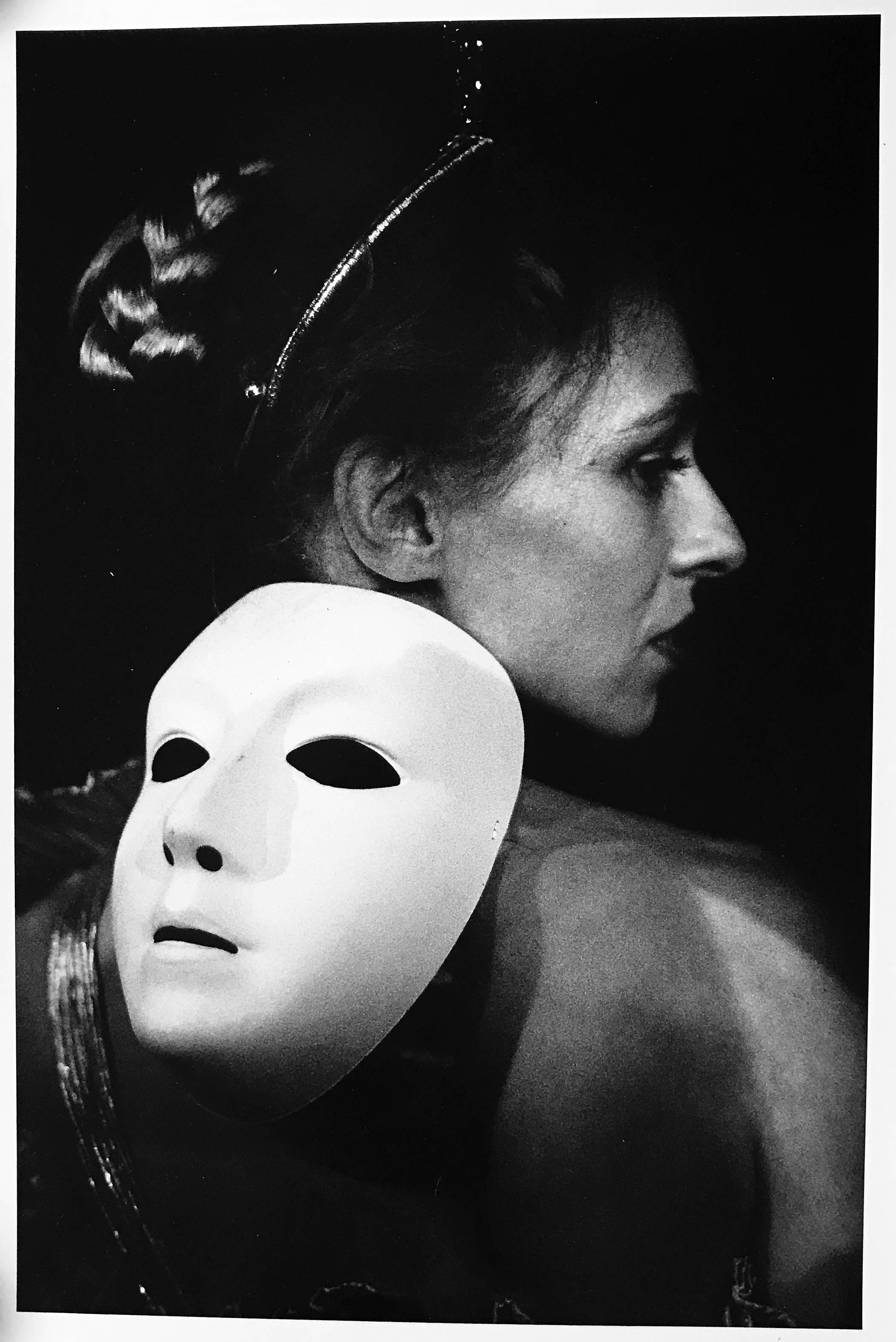 Diane the Huntress, France, Mythology Inspired Black and White Portrait Photo - Photograph by Roberta Fineberg