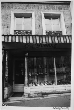 Chez Yvonne, Shoe Shop, France, Black and White Photograph Paris 1980s