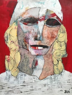 Ragvaal, acrylic, oil stick, work on paper, signed by the artist