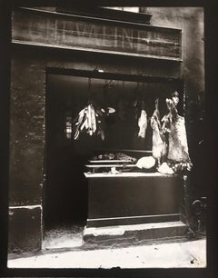 Boucherie, rue Christine by Eugene Atget, printed by Berenice Abbott