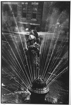 Retro Fire Hydrant, Harlem, Black and White Photograph African American Children 1960s