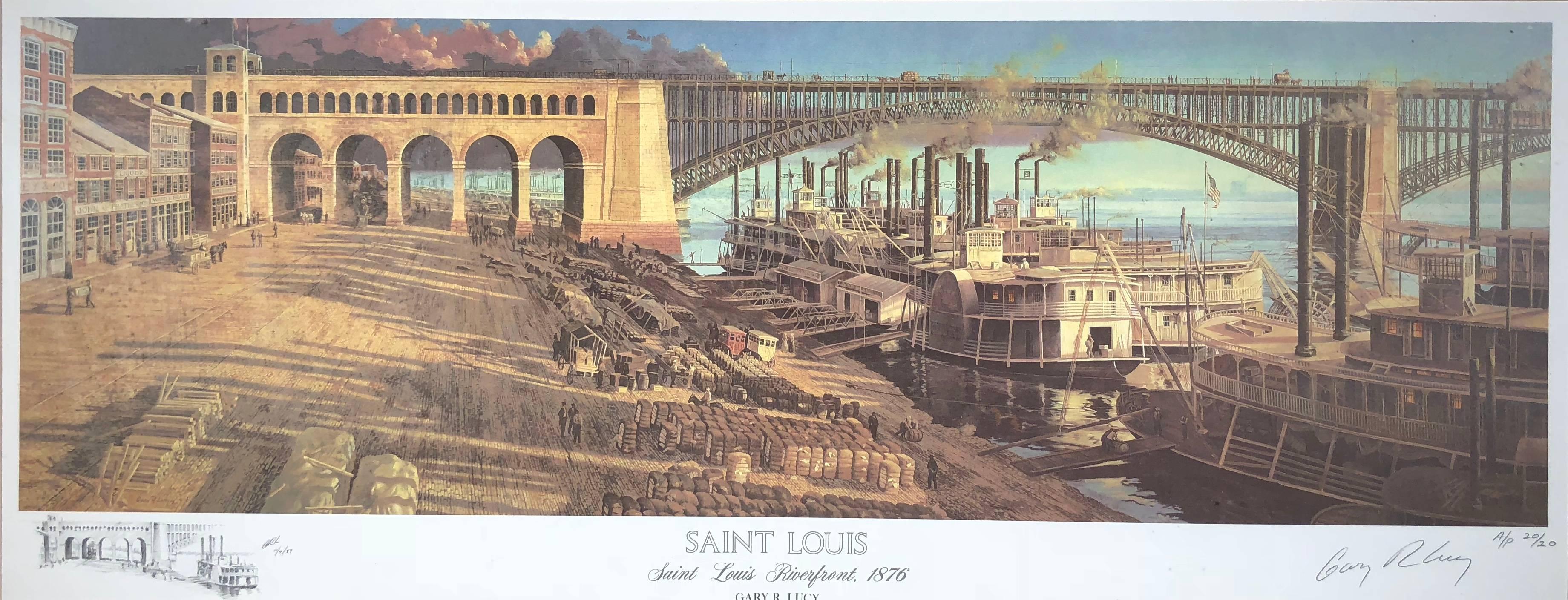 Gary Lucy Landscape Print - Saint Louis Riverfront 1876