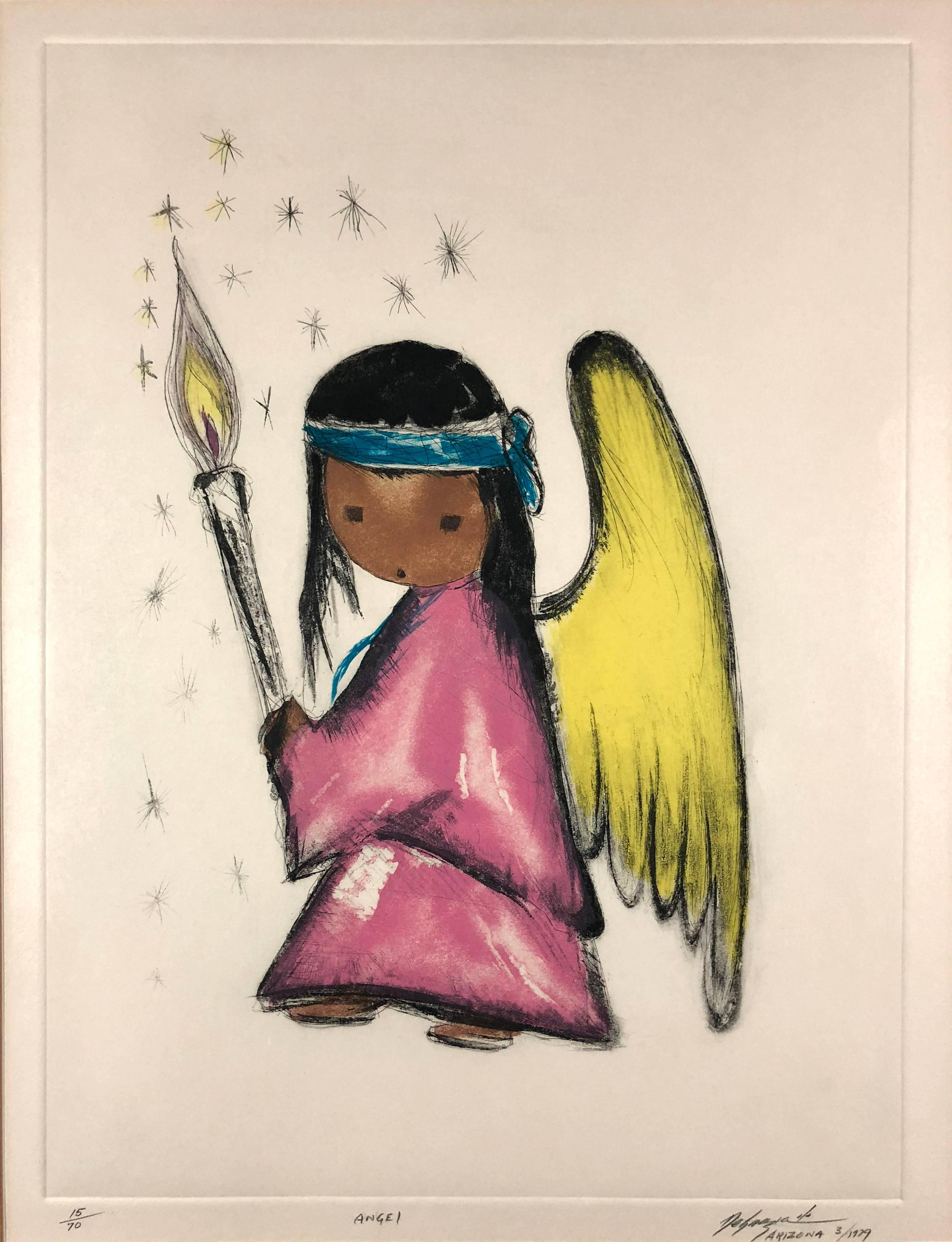 Ted (Ettore) De Grazia Figurative Print - Angel