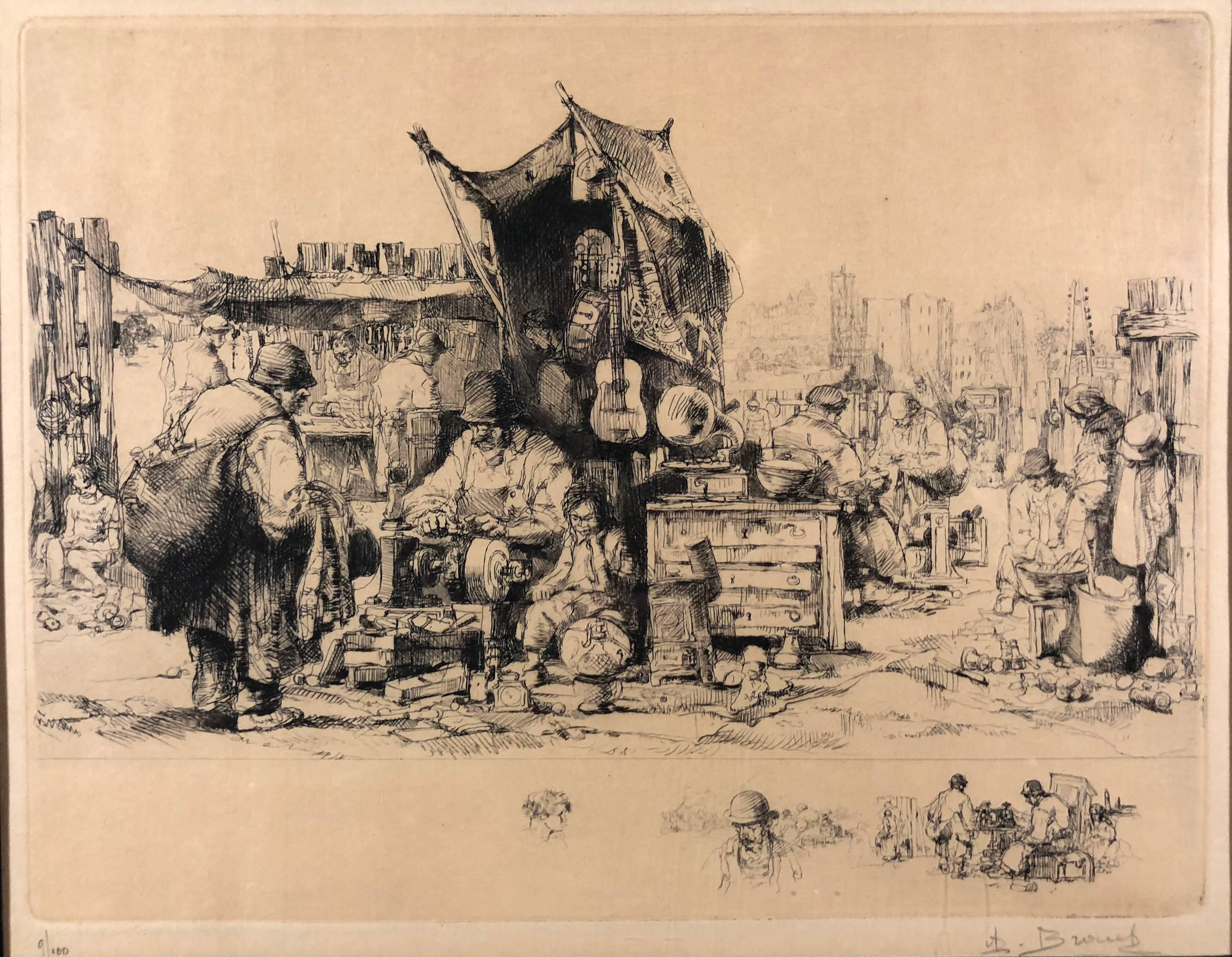 Auguste Brouet Landscape Print - Bellecourt