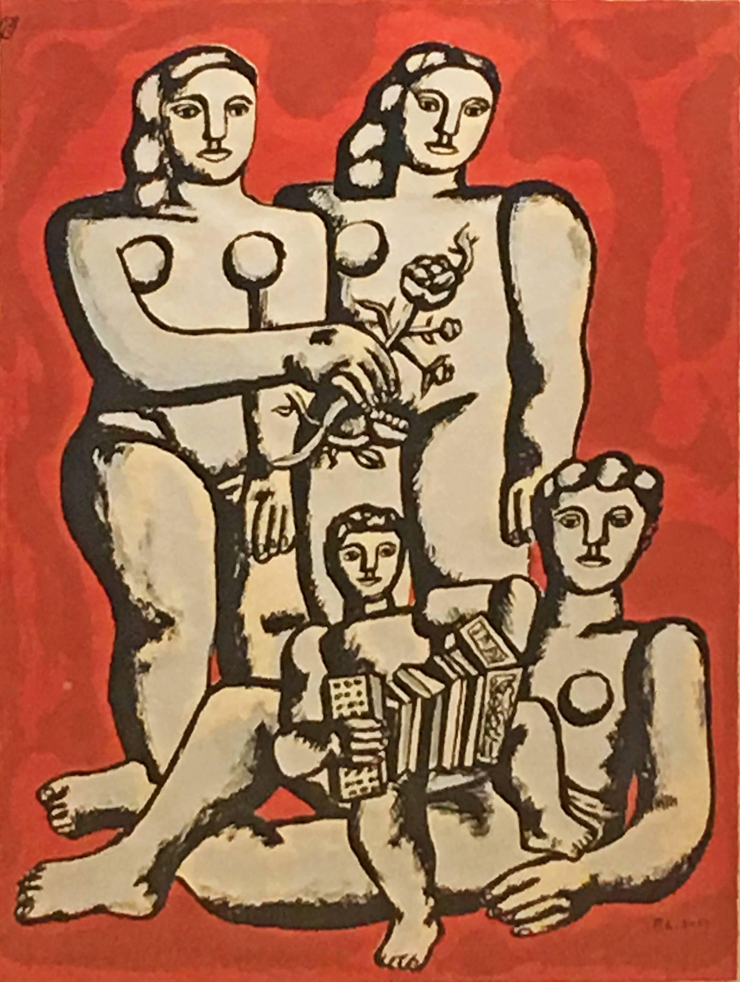 (after) Fernand Léger Figurative Print - Accordioniste's Family