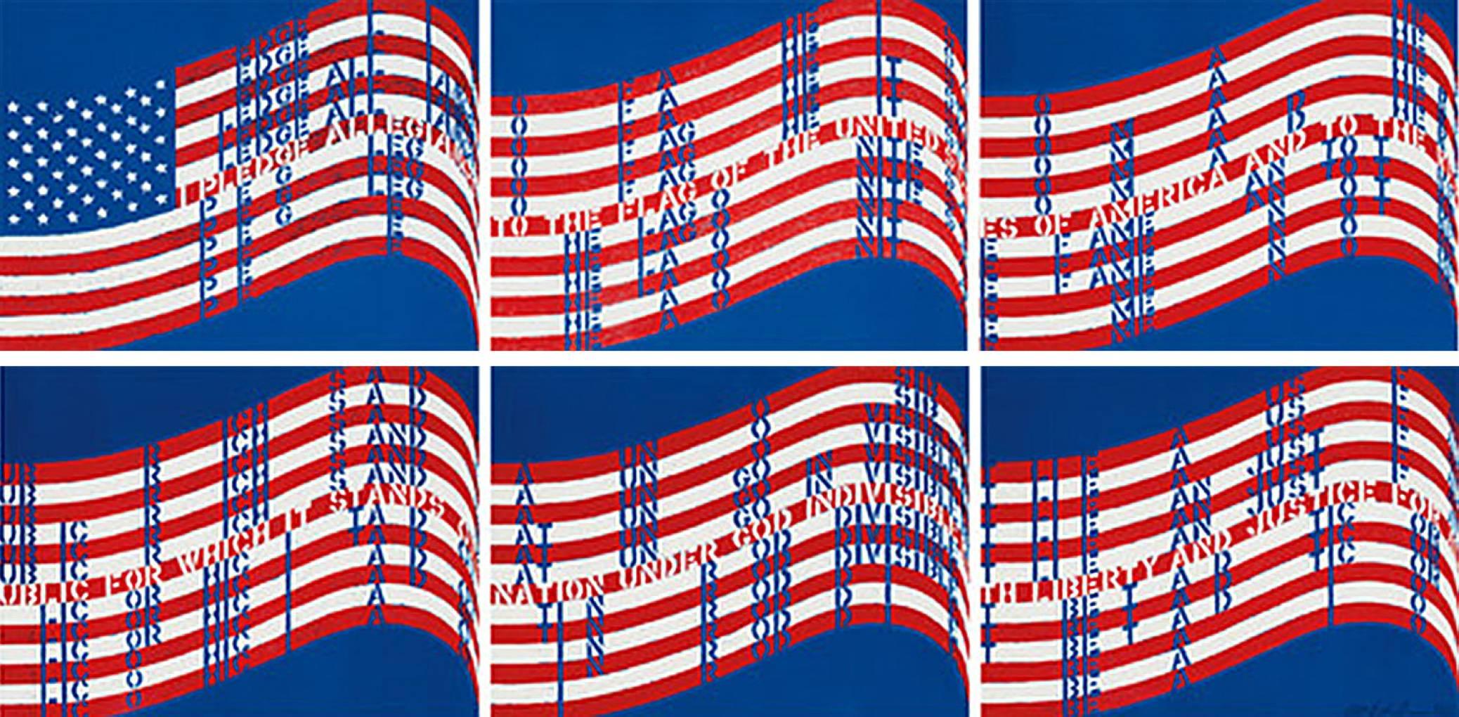 Vito Acconci Print - Wav(er)ing Flags (Six Lithographs)