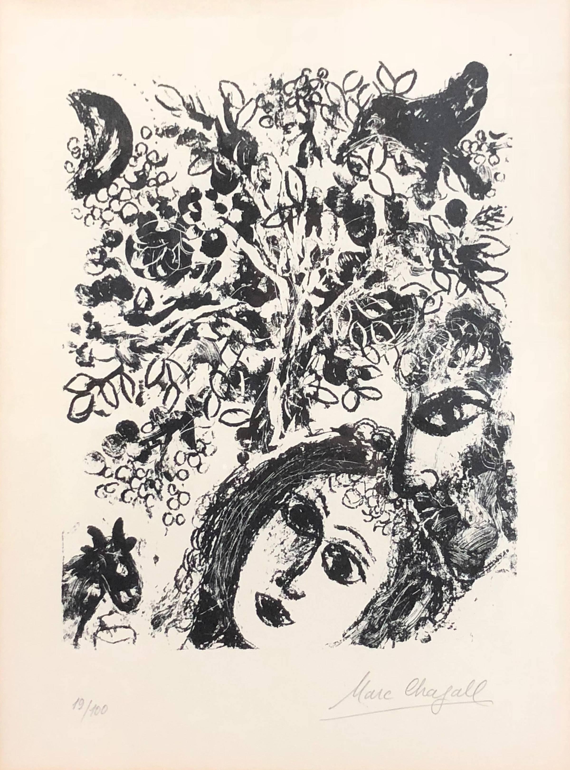 Marc Chagall Still-Life Print - Le Couple Devant l'Arbre (Couple Beside the Tree)