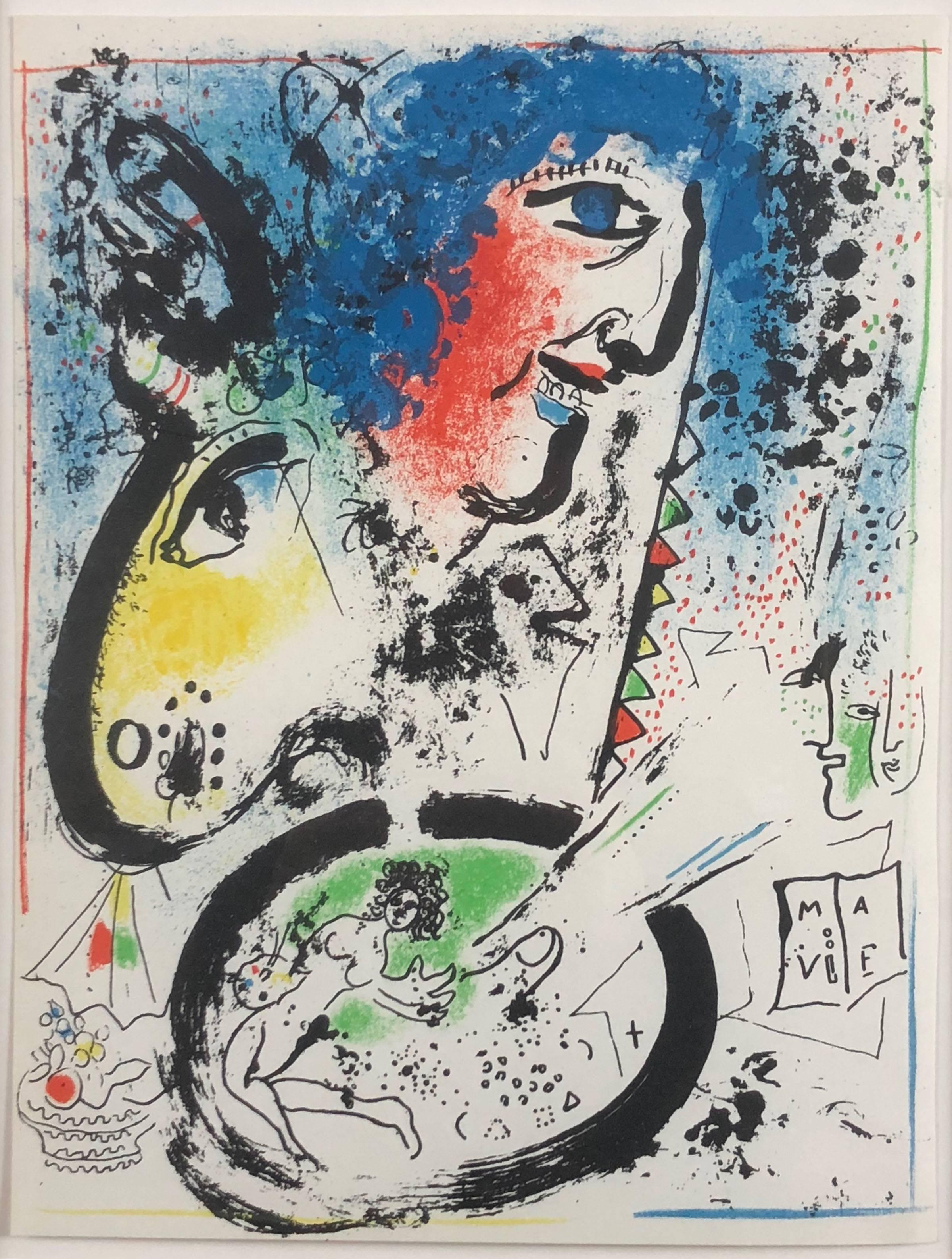 Marc Chagall Animal Print - Self-Portrait (Frontispiece for "The Lithographs of Chagall, Vol. I)