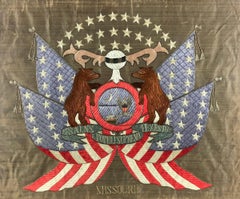 19th Century American/Missouri State Silk Embroidered Flag