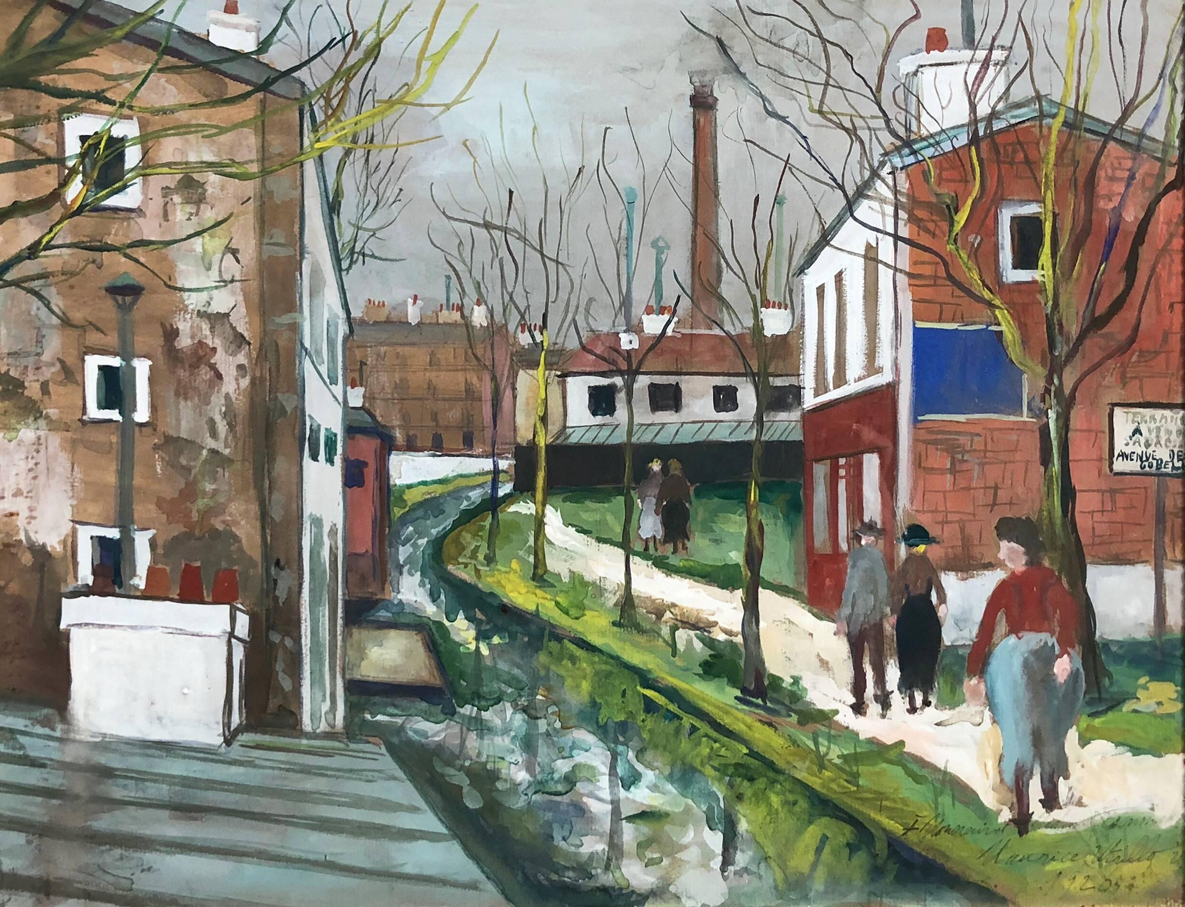 Les Usines En Banlieue - Painting by Maurice Utrillo