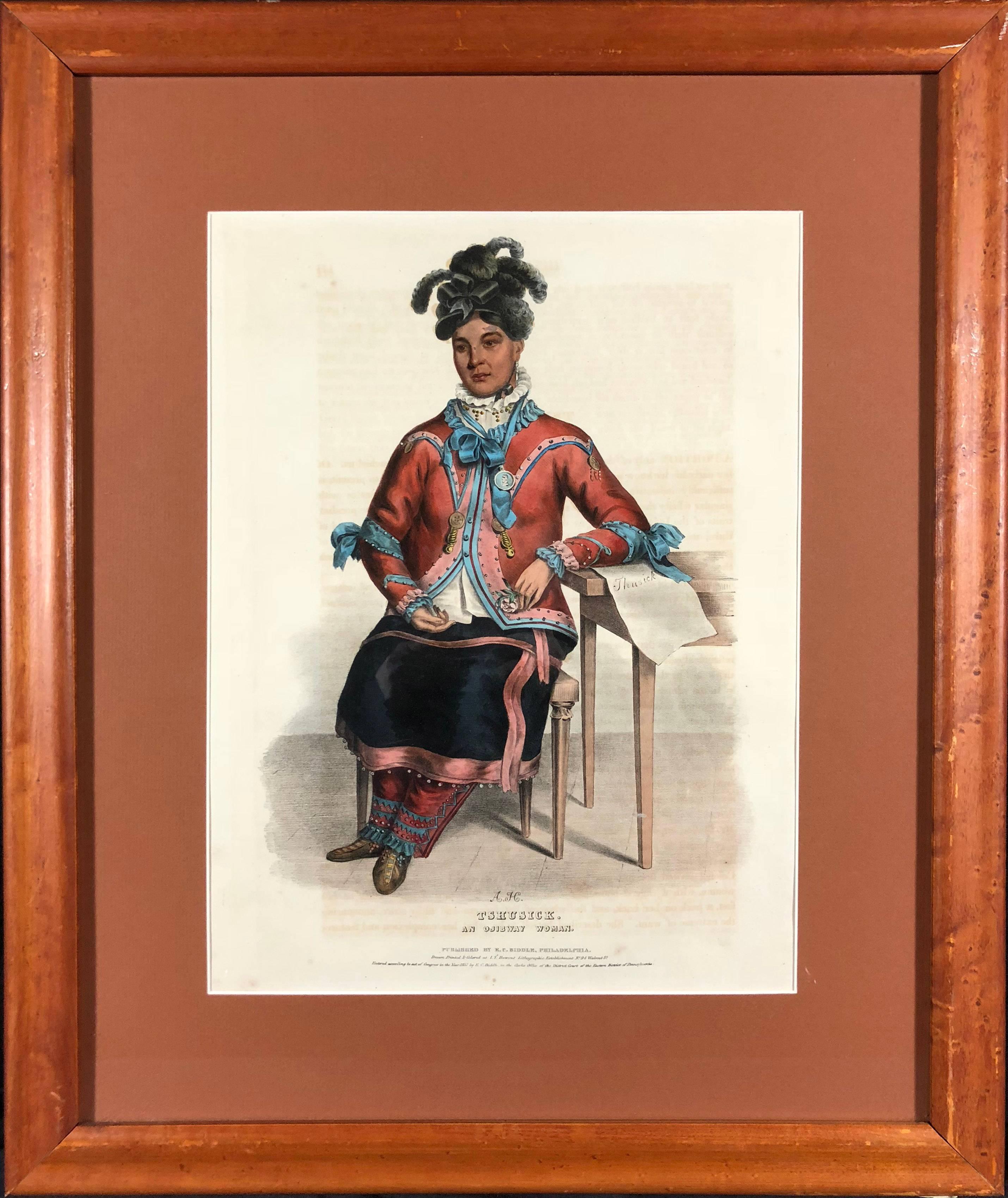 Tshusick, An Ojibway Woman - Print by McKenney & Hall