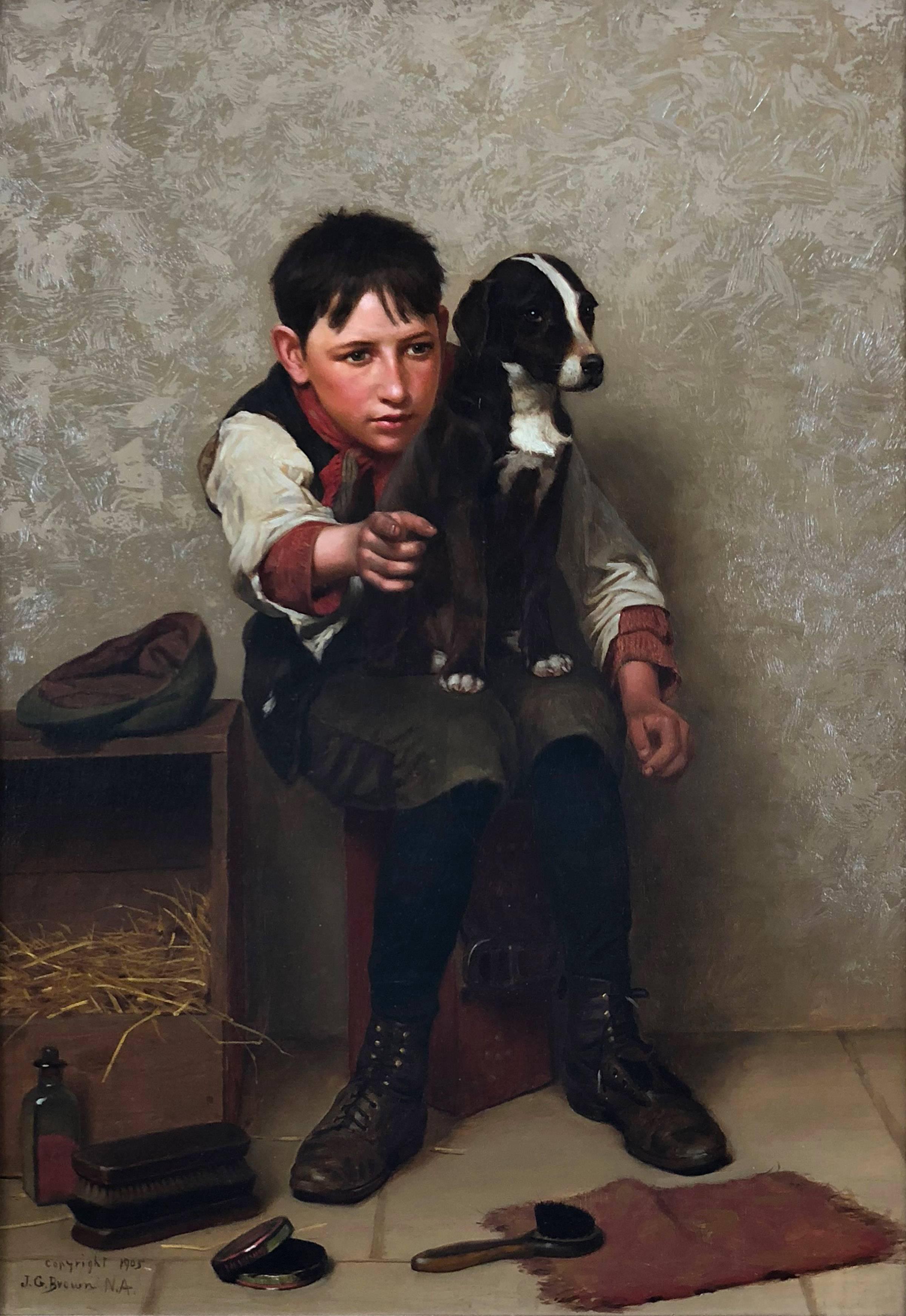 John George Brown Figurative Painting - Lookey There!
