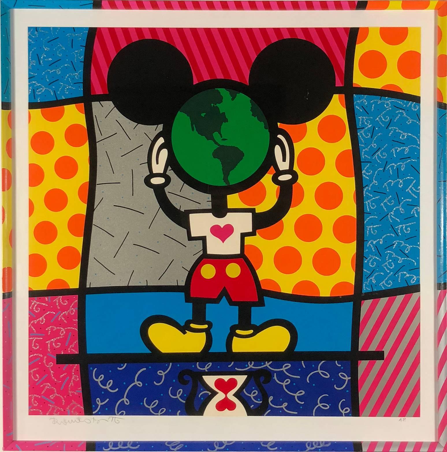 Romero Britto Figurative Print - Mickey's World