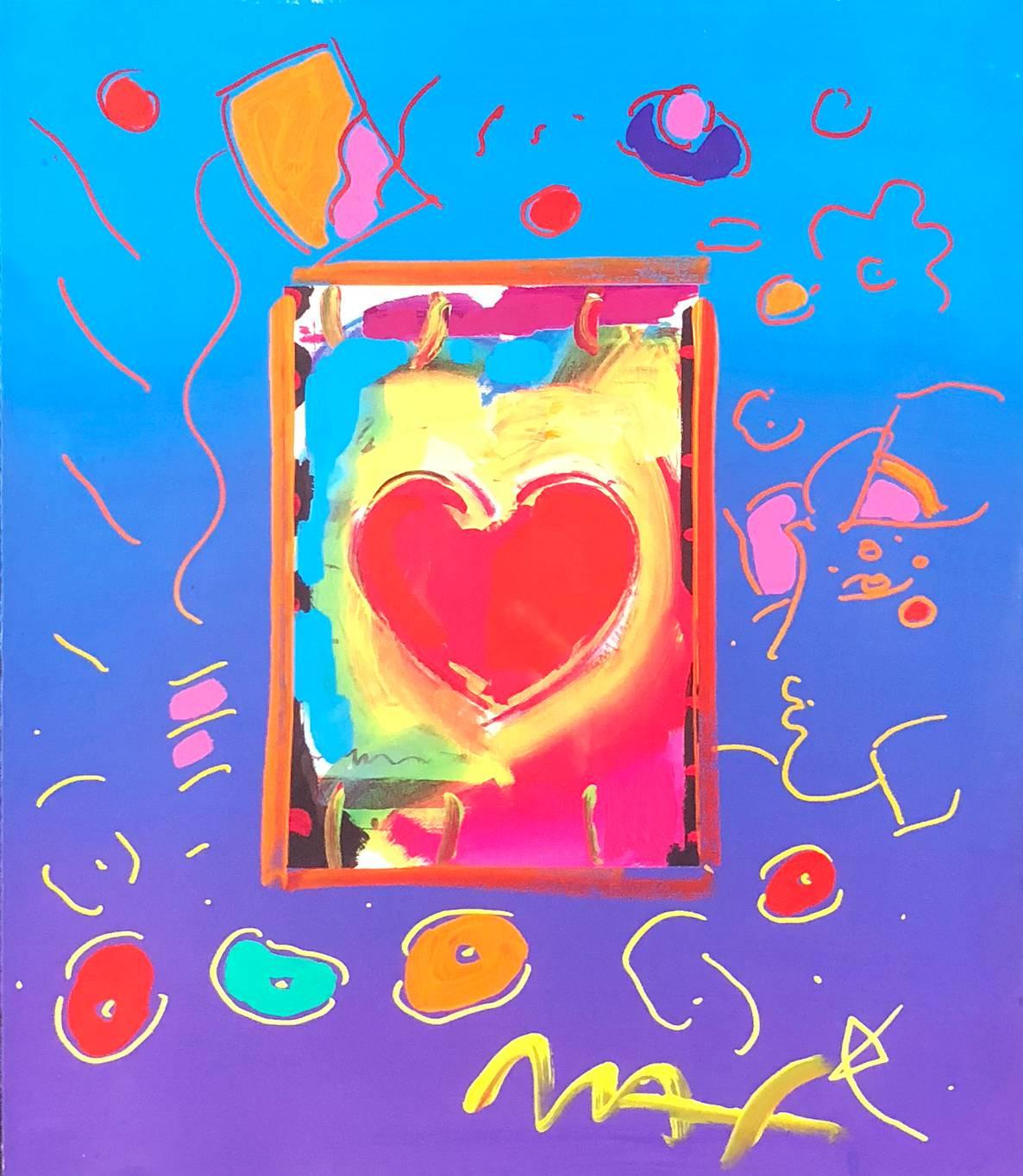 Heart with Profile - Print by Peter Max