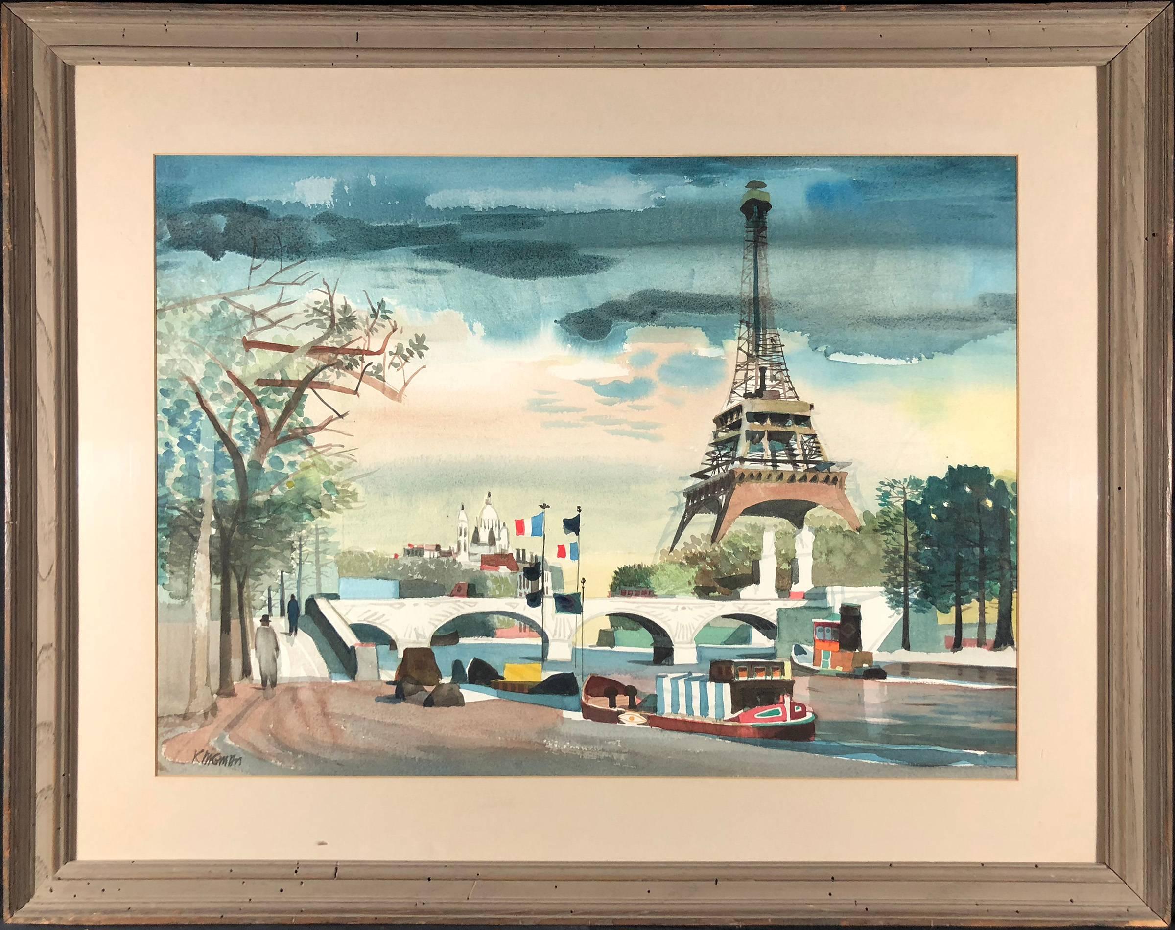 Paris and the Eiffel Tower (The City of Love) - Art by Dong Kingman