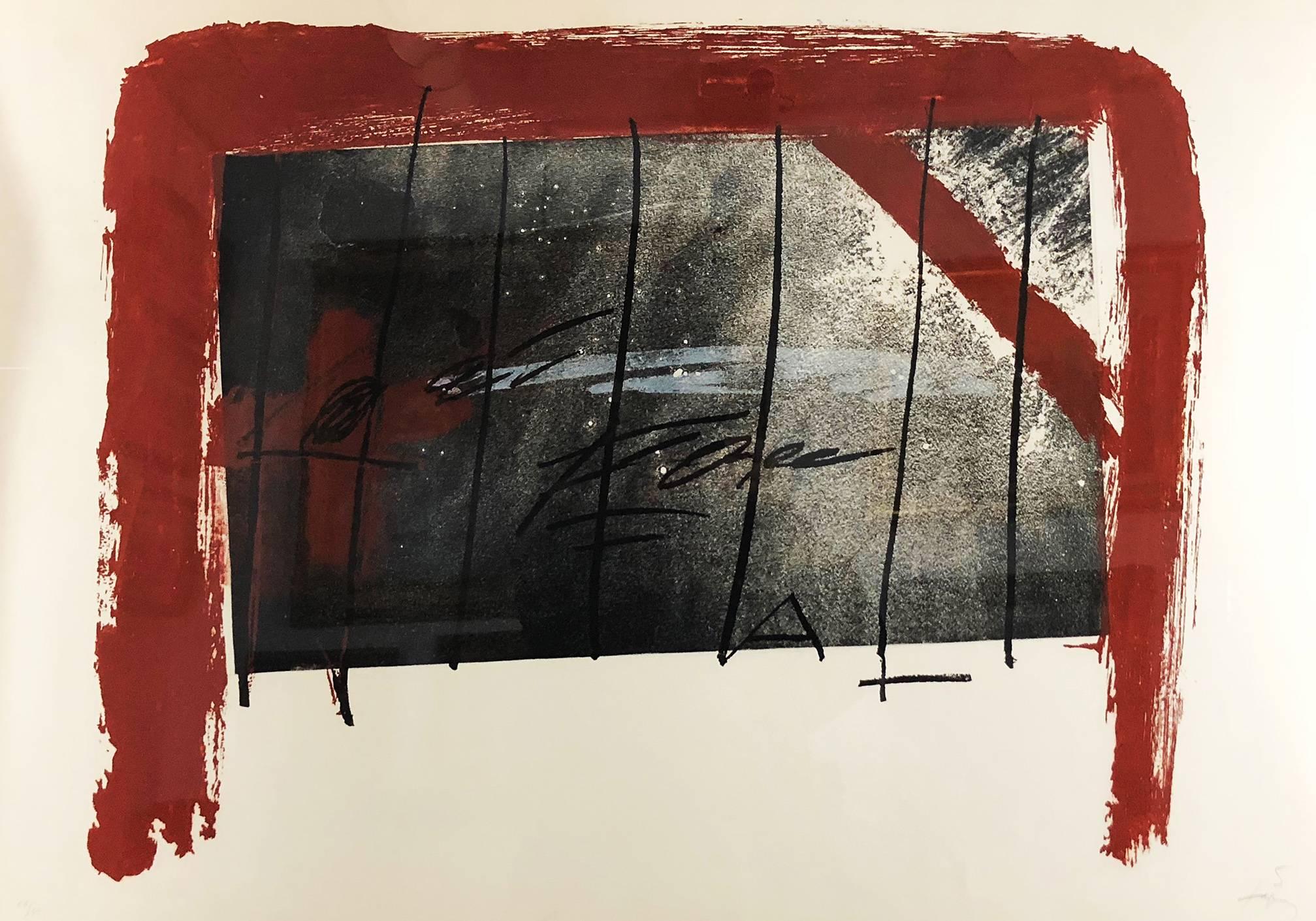 Antoni Tàpies Abstract Print - Lit Rouge
