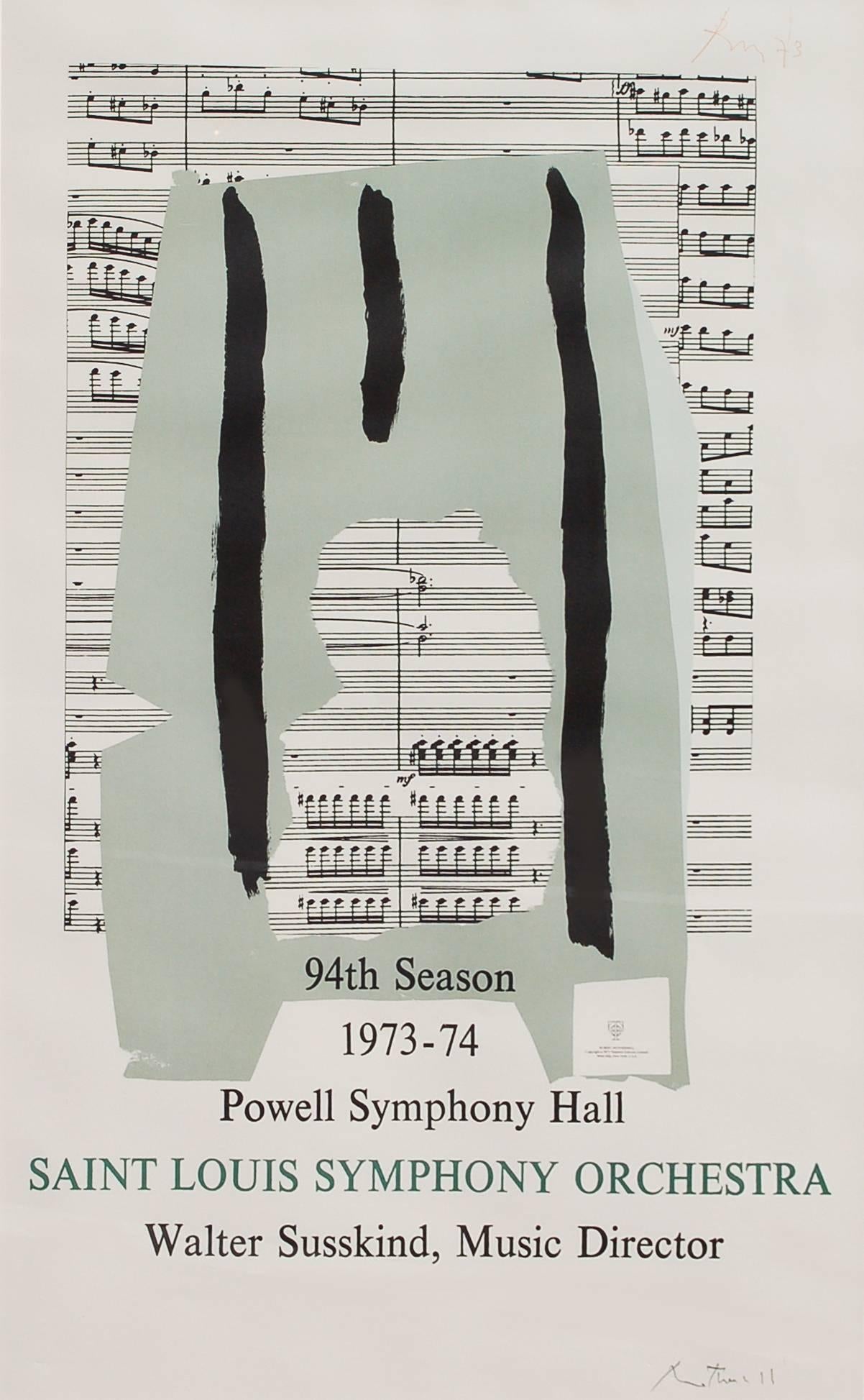 Robert Motherwell Abstract Print - St. Louis Symphony Orchestra (Poster) -- signed limited edition