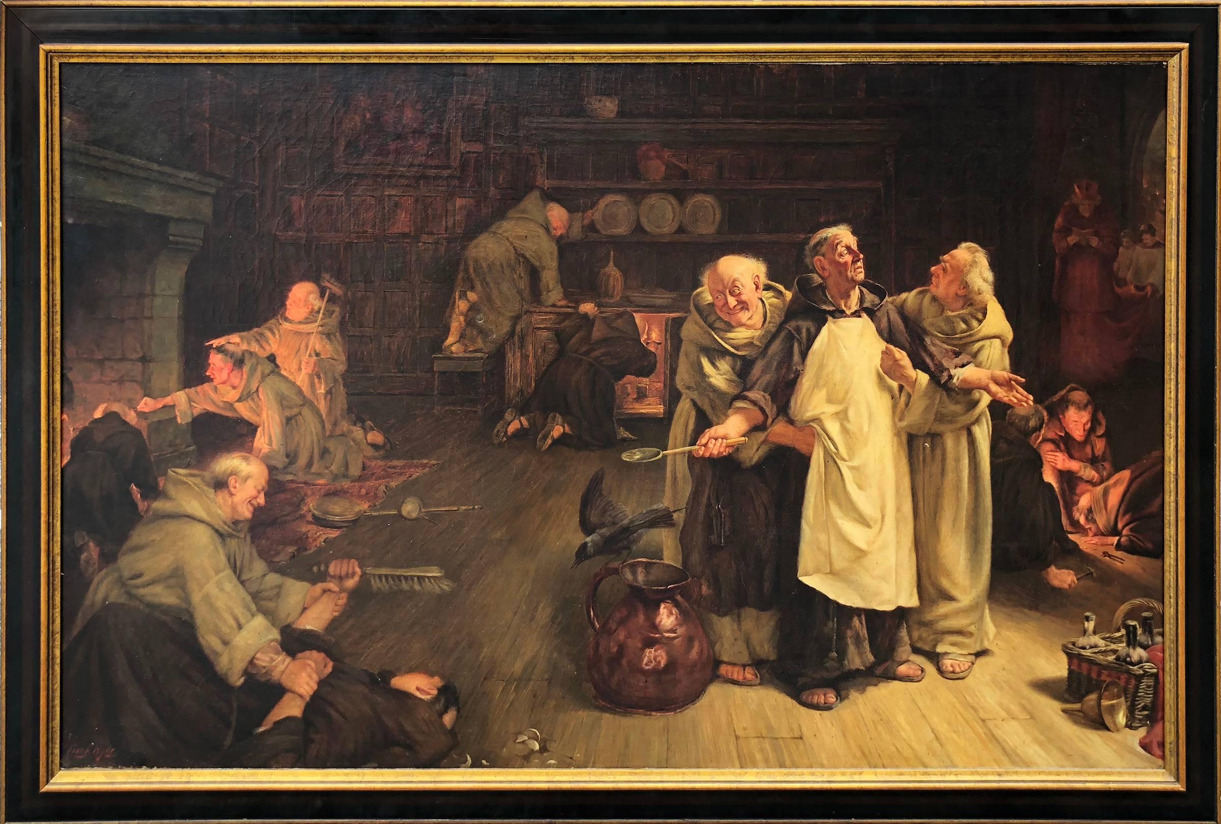 A Conundrum in the Kitchen - Painting by Frank Hyde