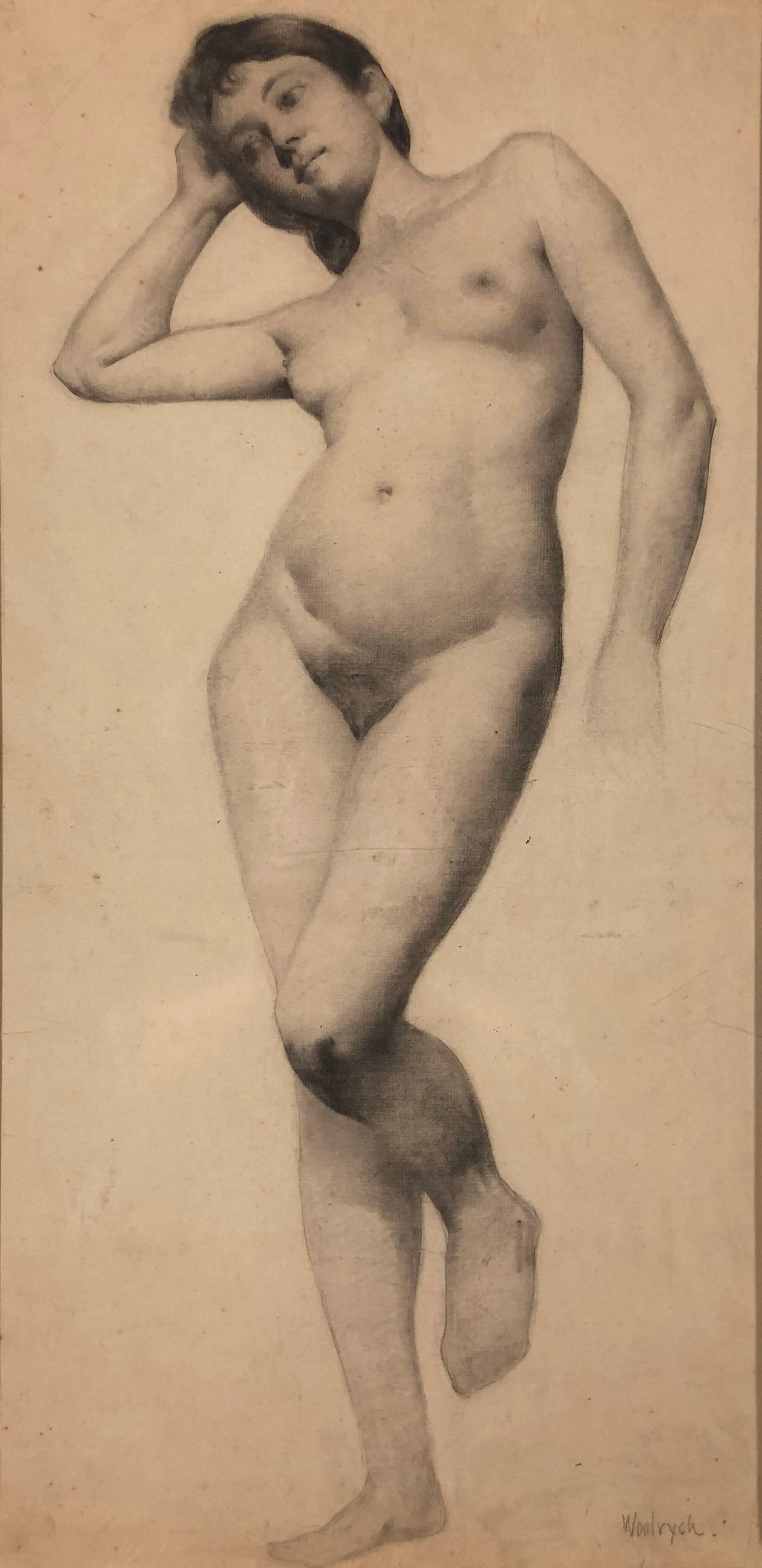 Francis Humphrey Woolrych Figurative Art - Standing Nude Portrait