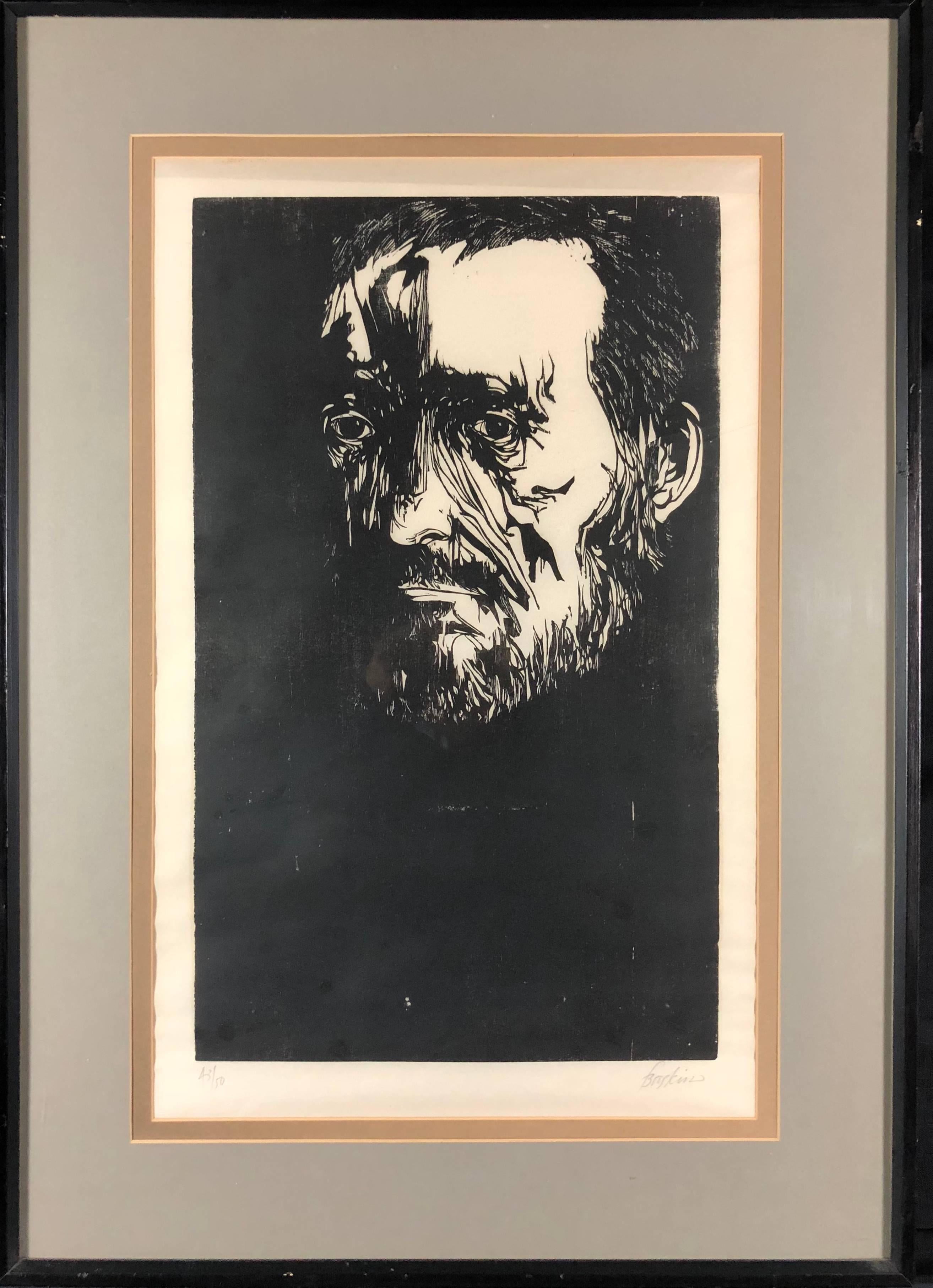 Portrait of Thomas Eakins - Print by Leonard Baskin