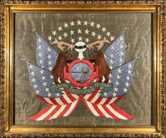 19th Century American/Missouri State Silk Embroidered Flag