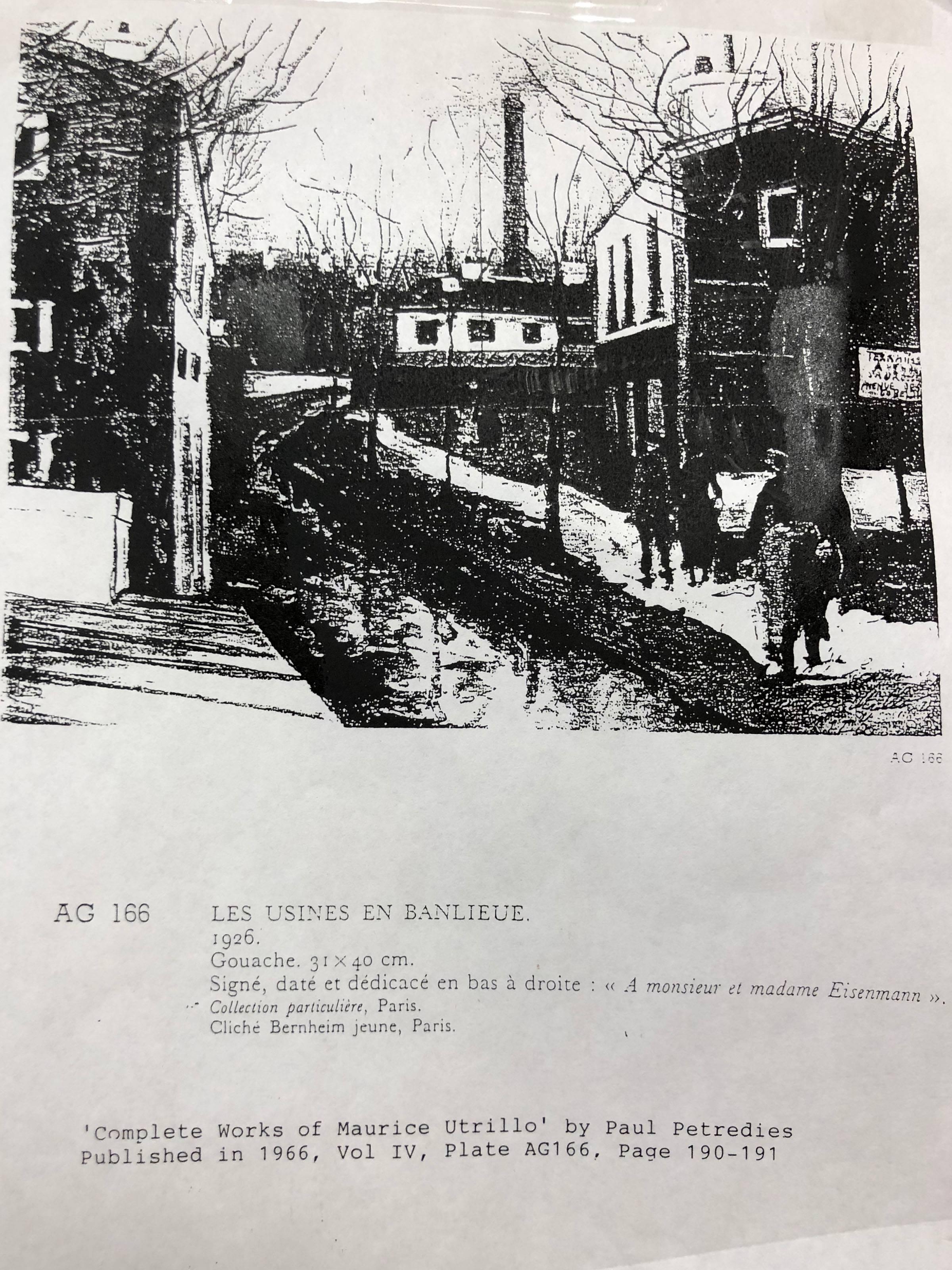 Die Usines En Banlieue (Impressionismus), Painting, von Maurice Utrillo