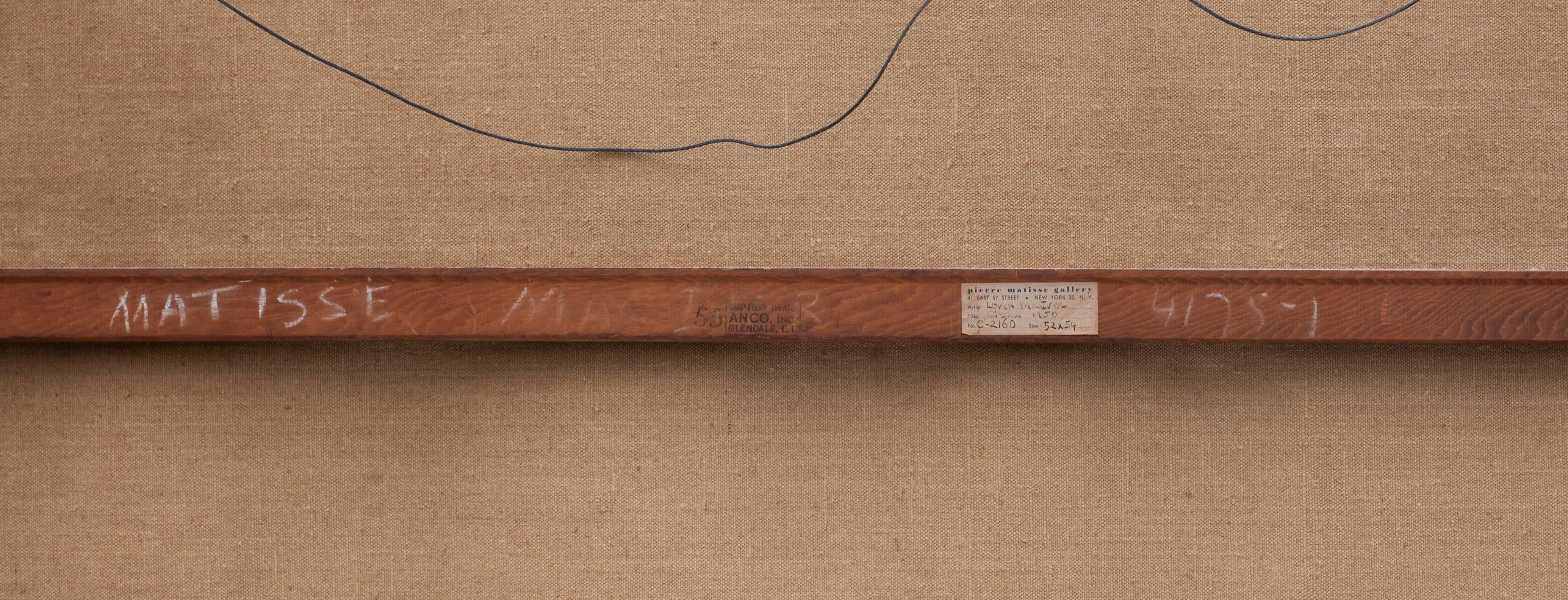 Huile sur lin:: signée en bas à gauche:: porte l'étiquette de la galerie Pierre Matisse:: New York:: inscrite au verso:: dans un cadre doré

Loren MacIver a développé très tôt une carrière artistique prospère. À l'âge de trente ans:: le marchand