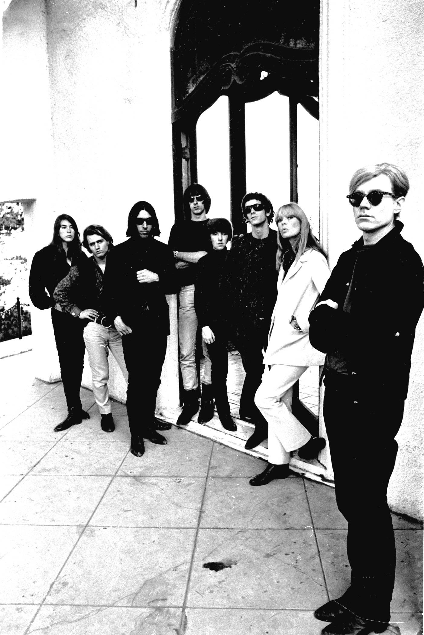 Steve Schapiro Black and White Photograph - Mary Woronov, Gerard Malanga, The Velvet Underground, Nico and Andy Warhol, Holly