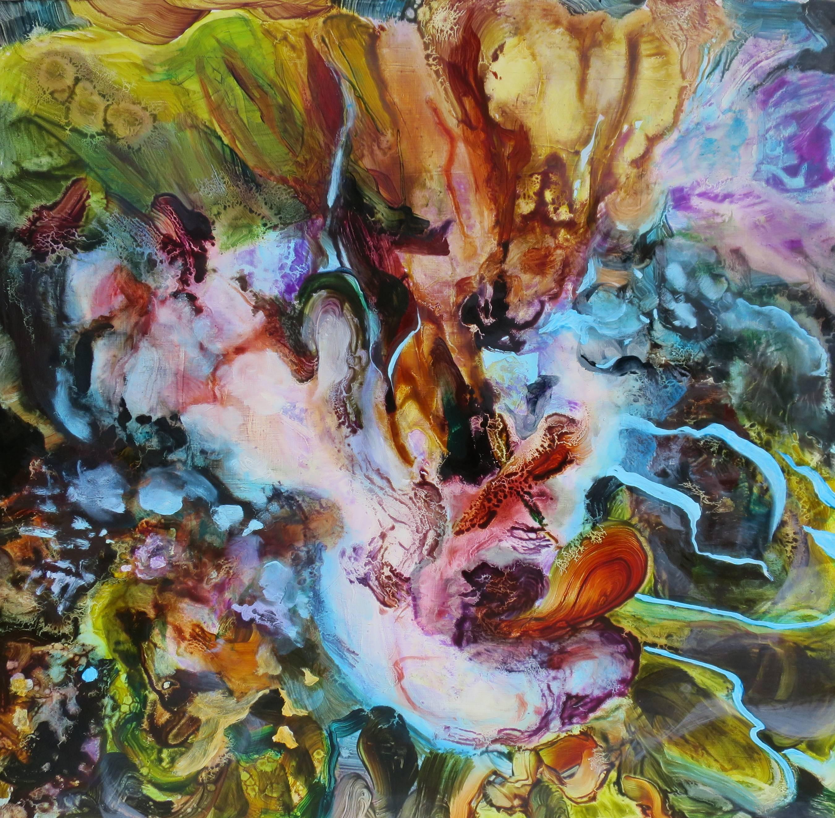 Katy Richards Abstract Painting - Milking the Seed