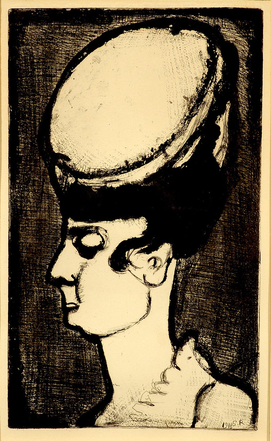 Georges Rouault Figurative Print - Femme Au Chapeau en Profil