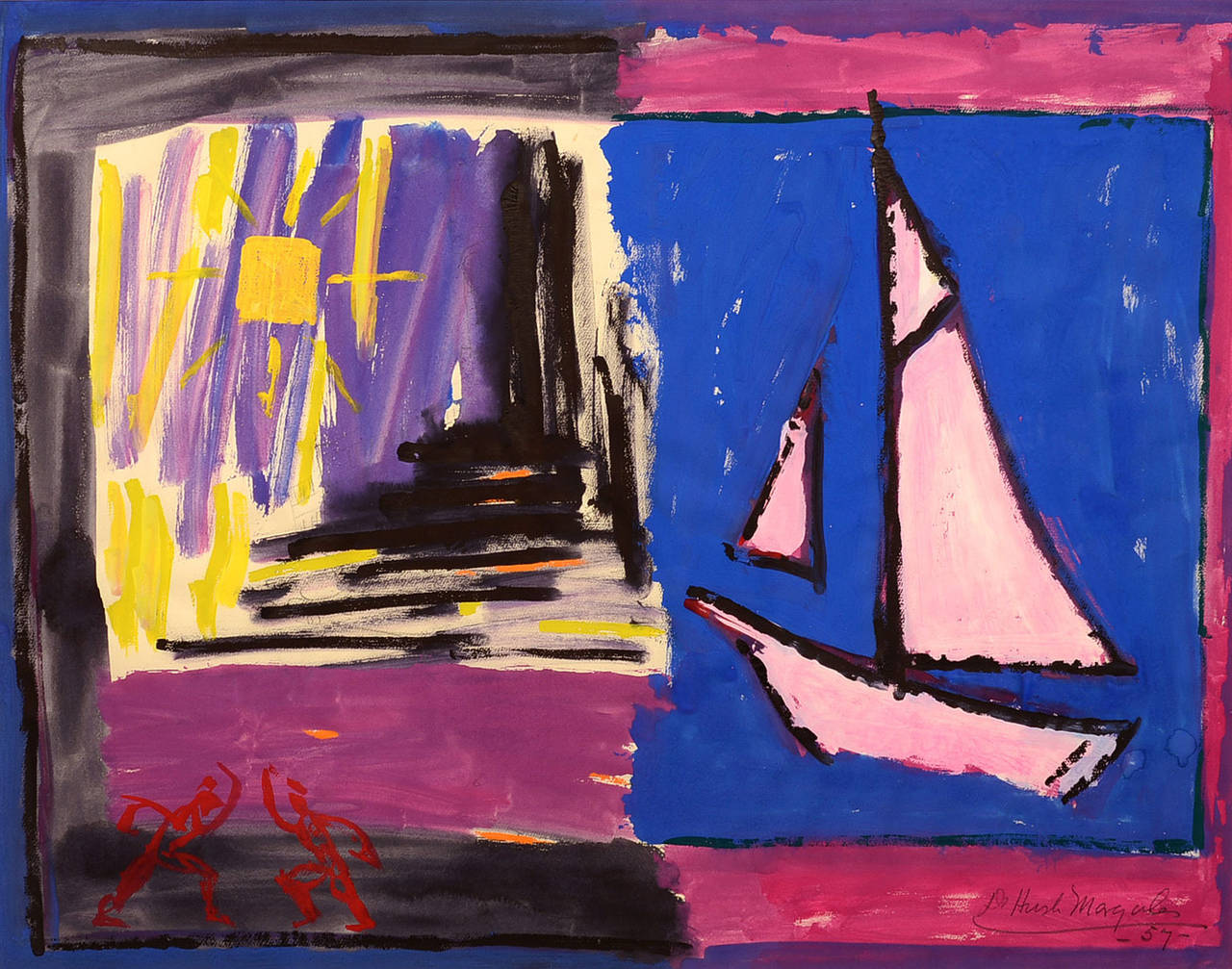 De Hirsch Margules Abstract Painting - Sailboat Dance