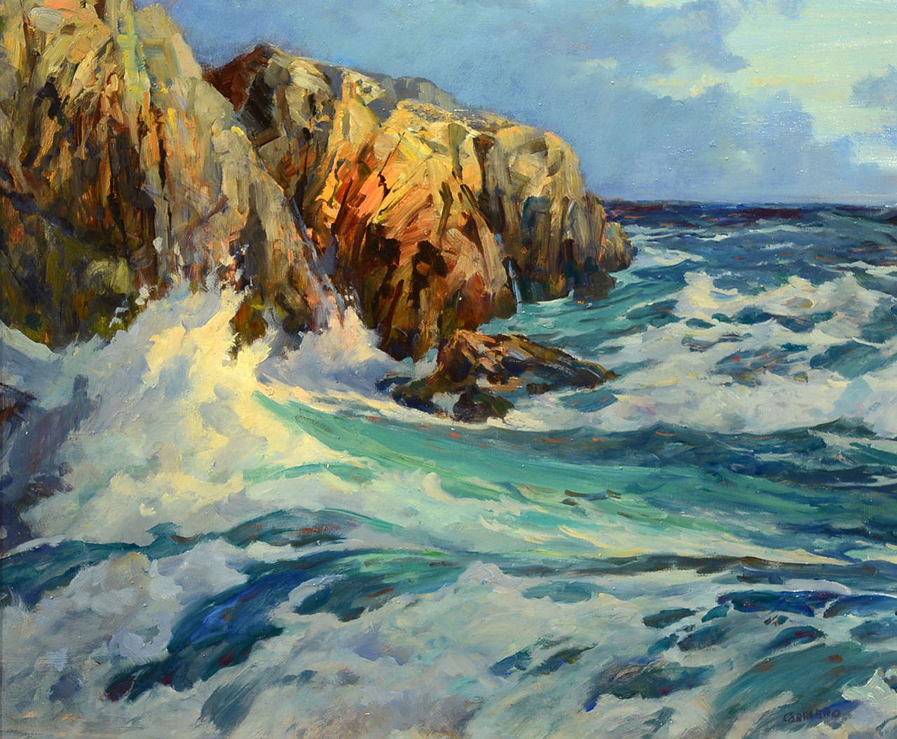Guy Corriero Landscape Painting - Storm at Dusk