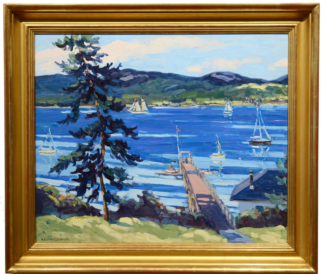 Sailing off Northeast Harbor - Painting by Keith Oehmig