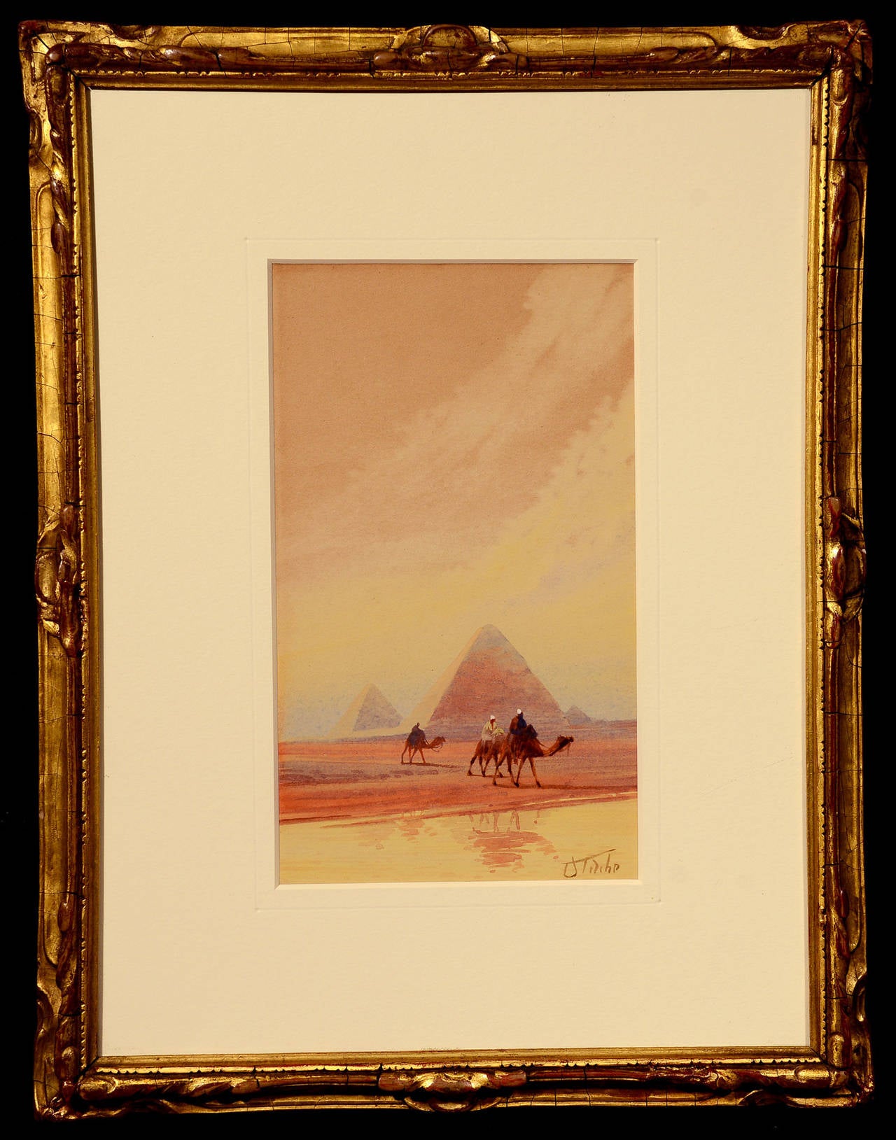Below the Pyramids - Painting by Alfred Calvert