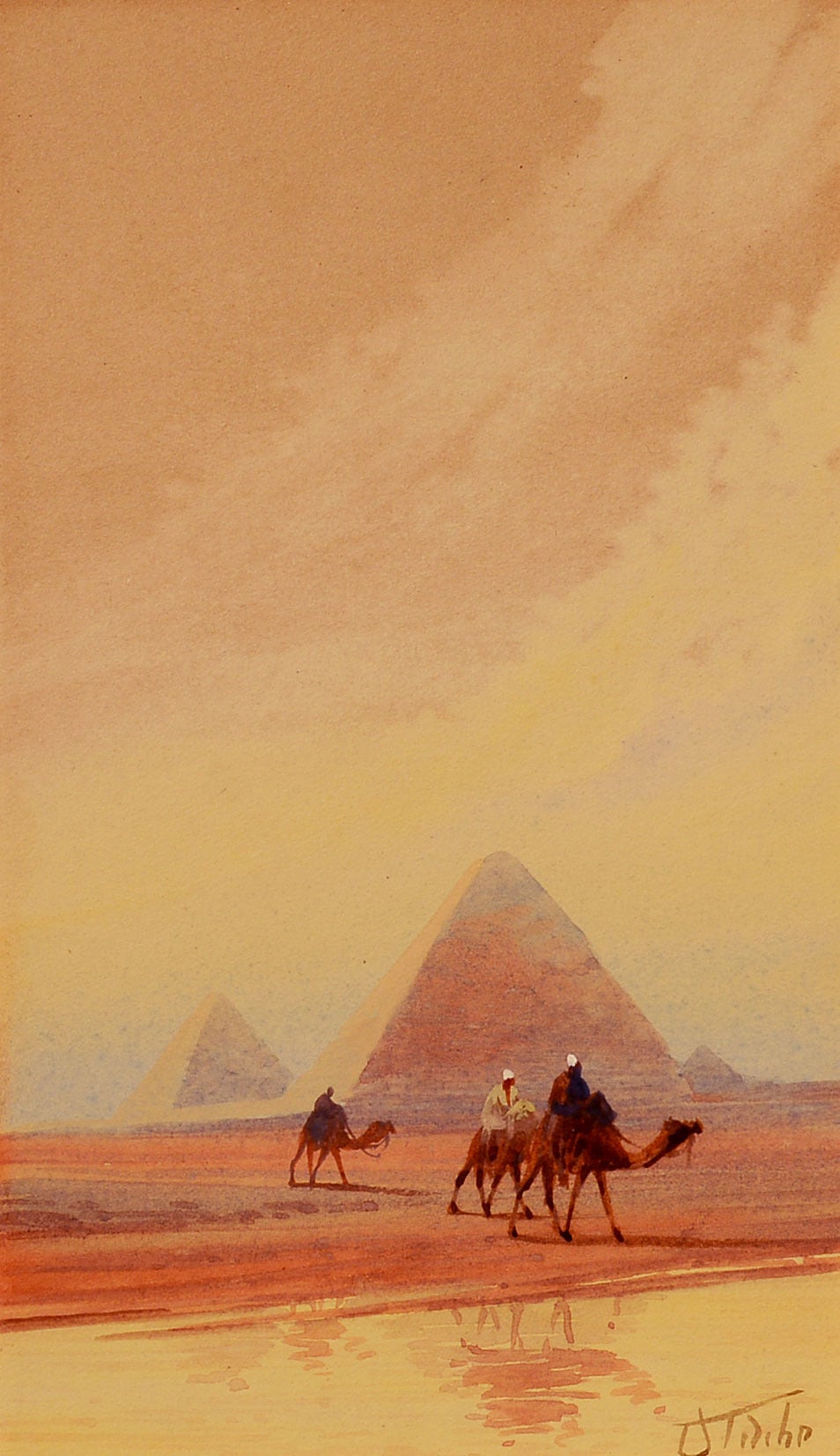 Alfred Calvert Landscape Painting - Below the Pyramids