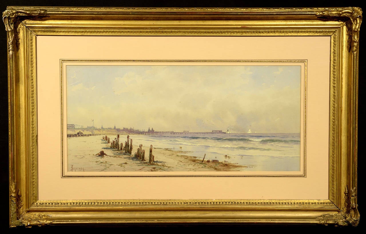 The Pier, Atlantic City - Painting by Alfred Thompson Bricher