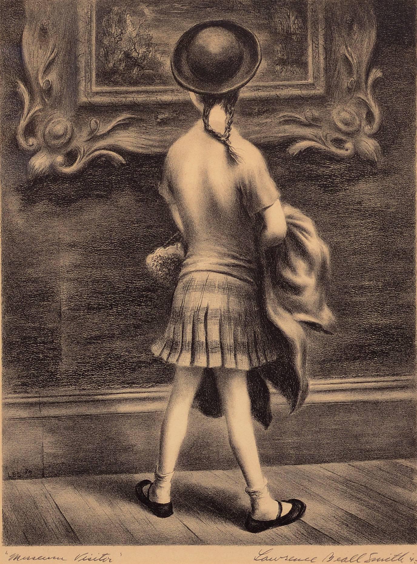 Figurative Print Lawrence Beall Smith - Visiteur du musée