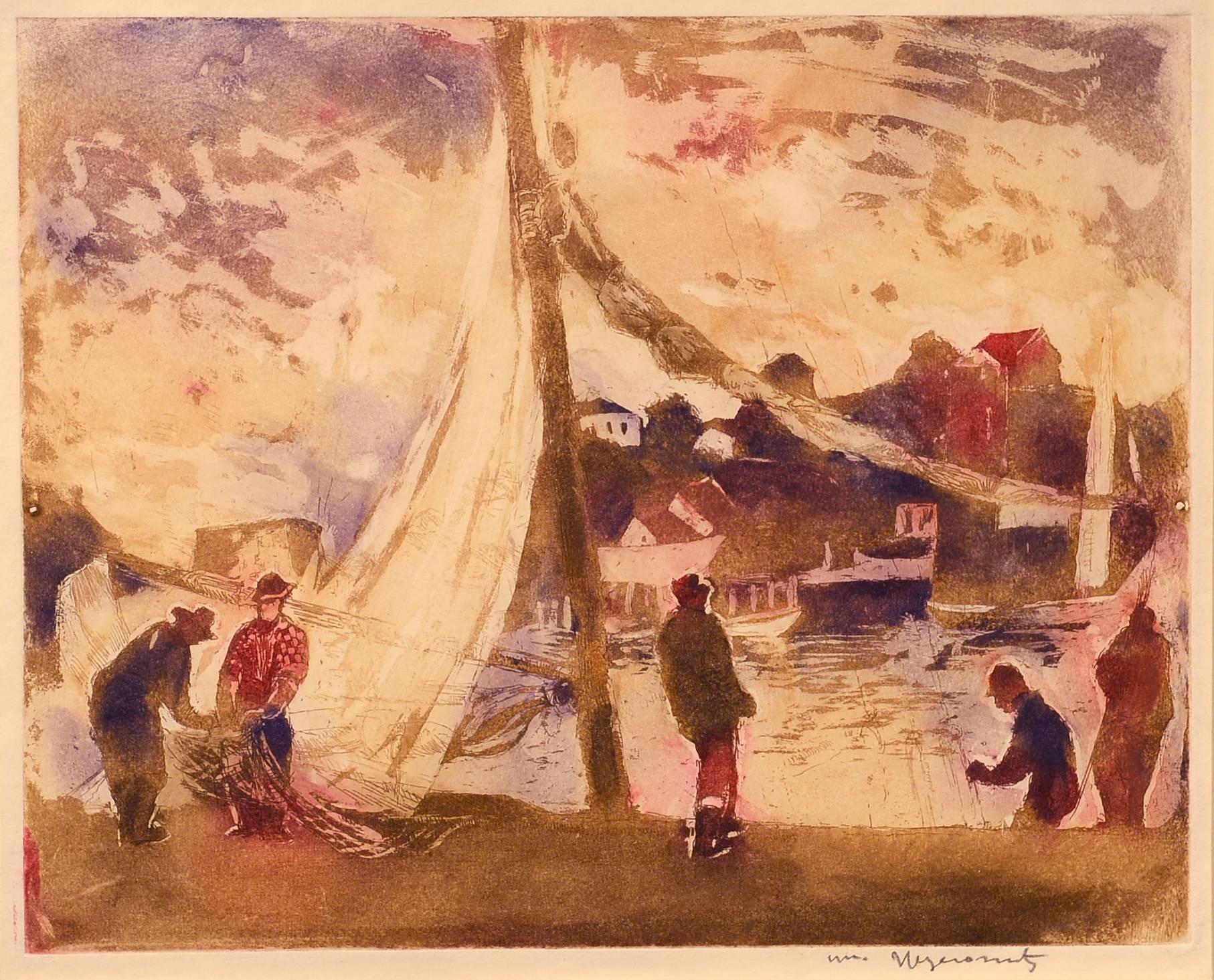 William Meyerowitz Landscape Print - Gloucester Fishermen