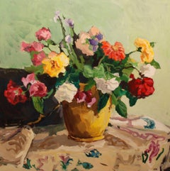 "Bouquet di rose #1", Geer Morton, arte contemporanea, natura morta, espressionista