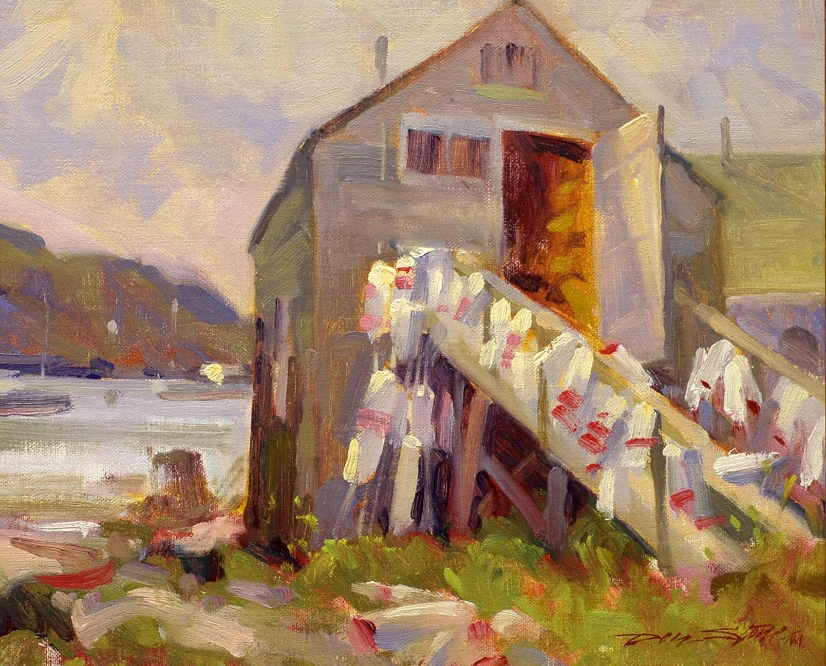 Don Stone Landscape Painting - Monhegan Fish House