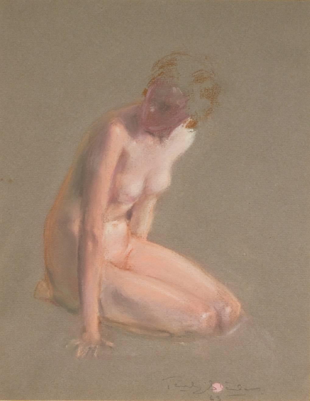 Kneeling Nude - Art by Penrhyn Stanlaws