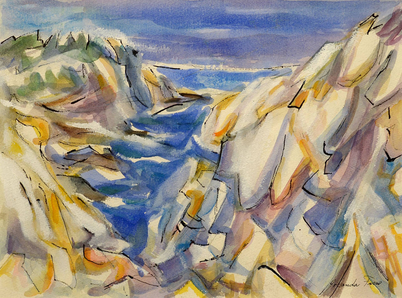 Yolanda Fusco Landscape Painting - Monhegan Headland